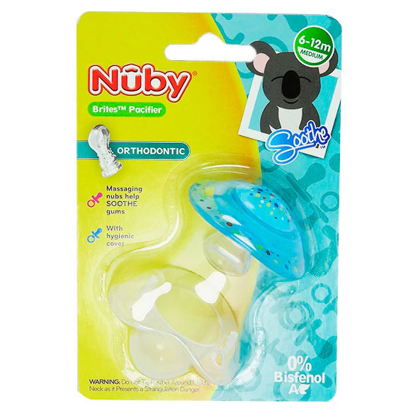 Chupete Ortodoncia Nuby Con Tapa 6-12 Meses