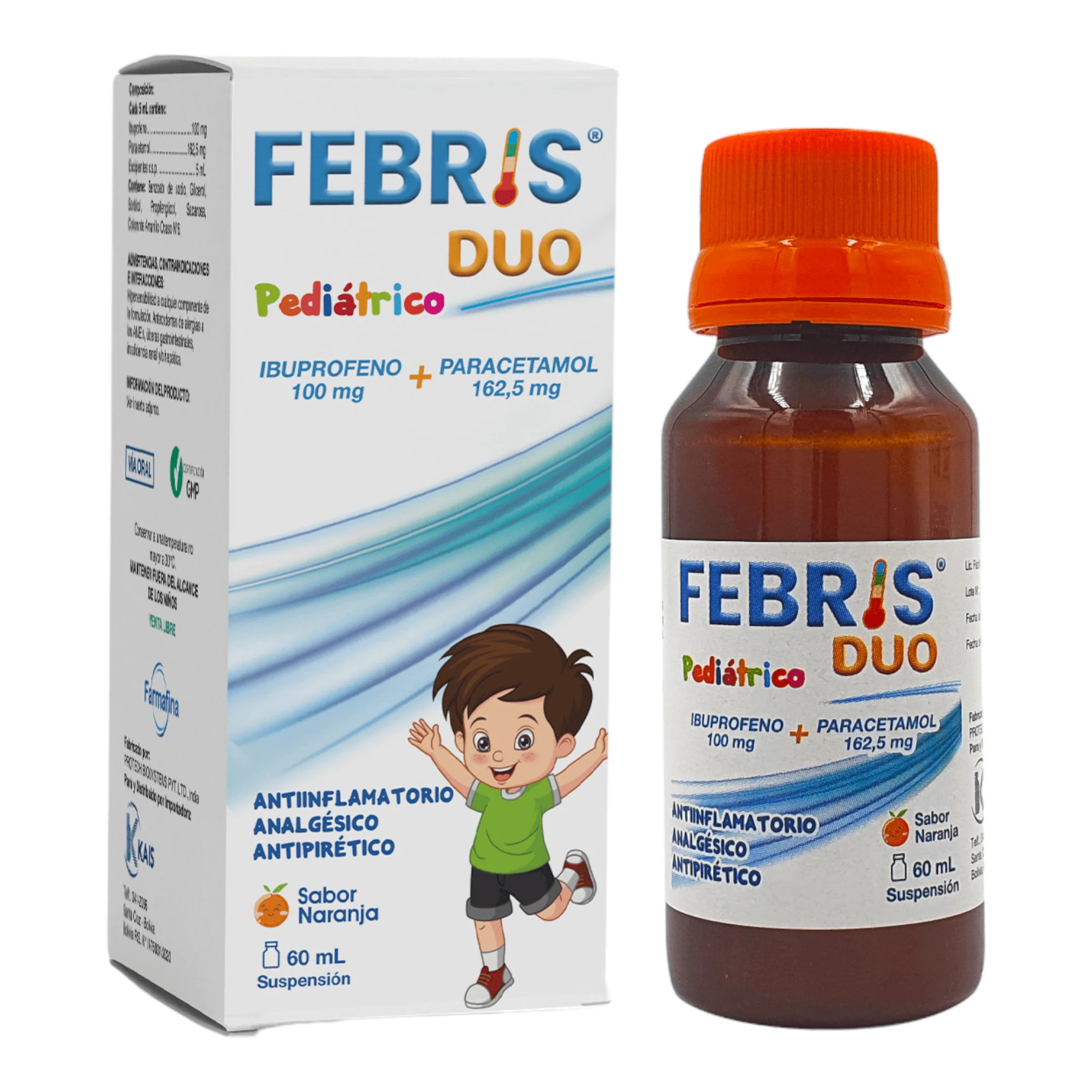 Febris Duo Ibuprofeno Paracetamol Suspensión X 60Ml - Image 2