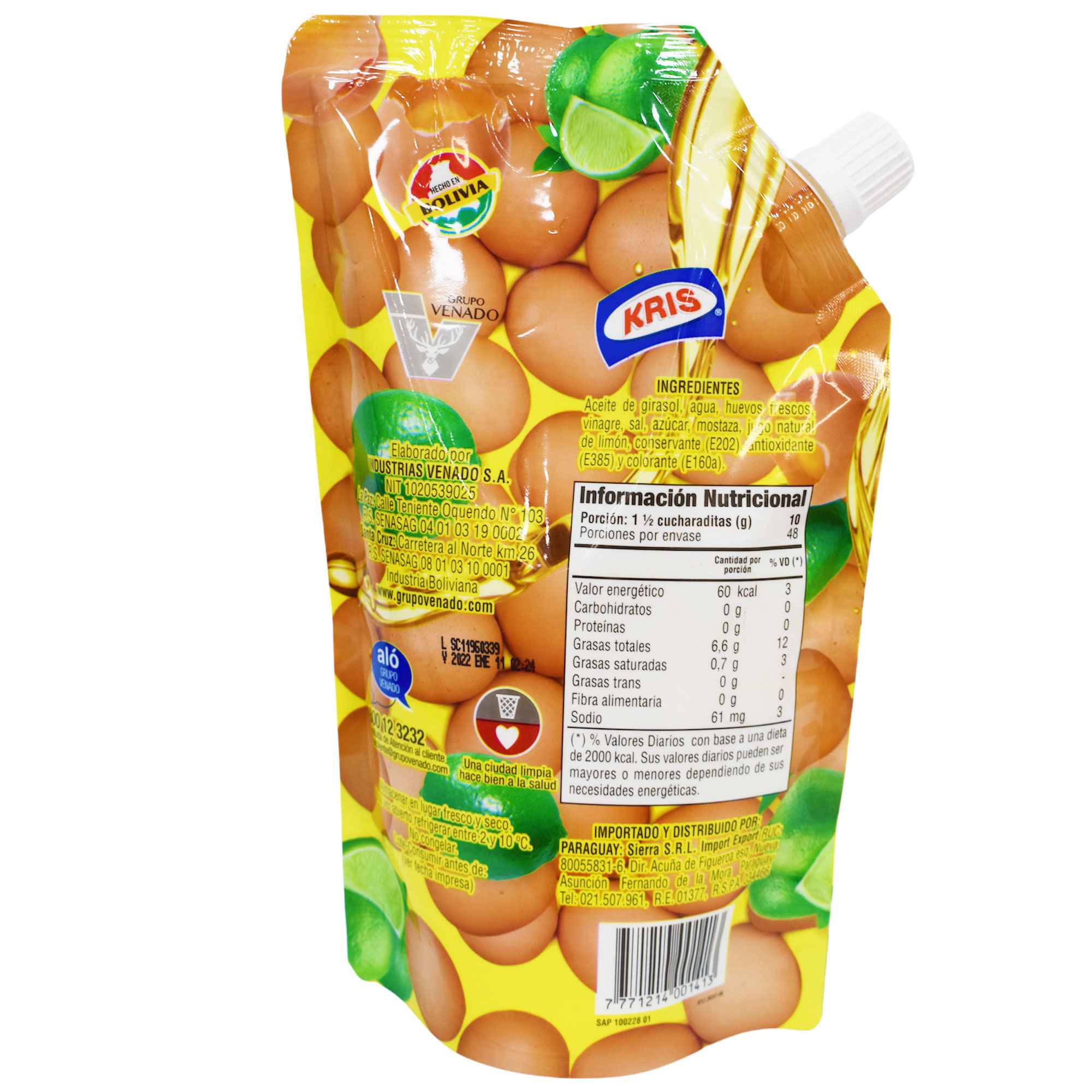Mayonesa Kris Sachet Original X 500G - Image 2