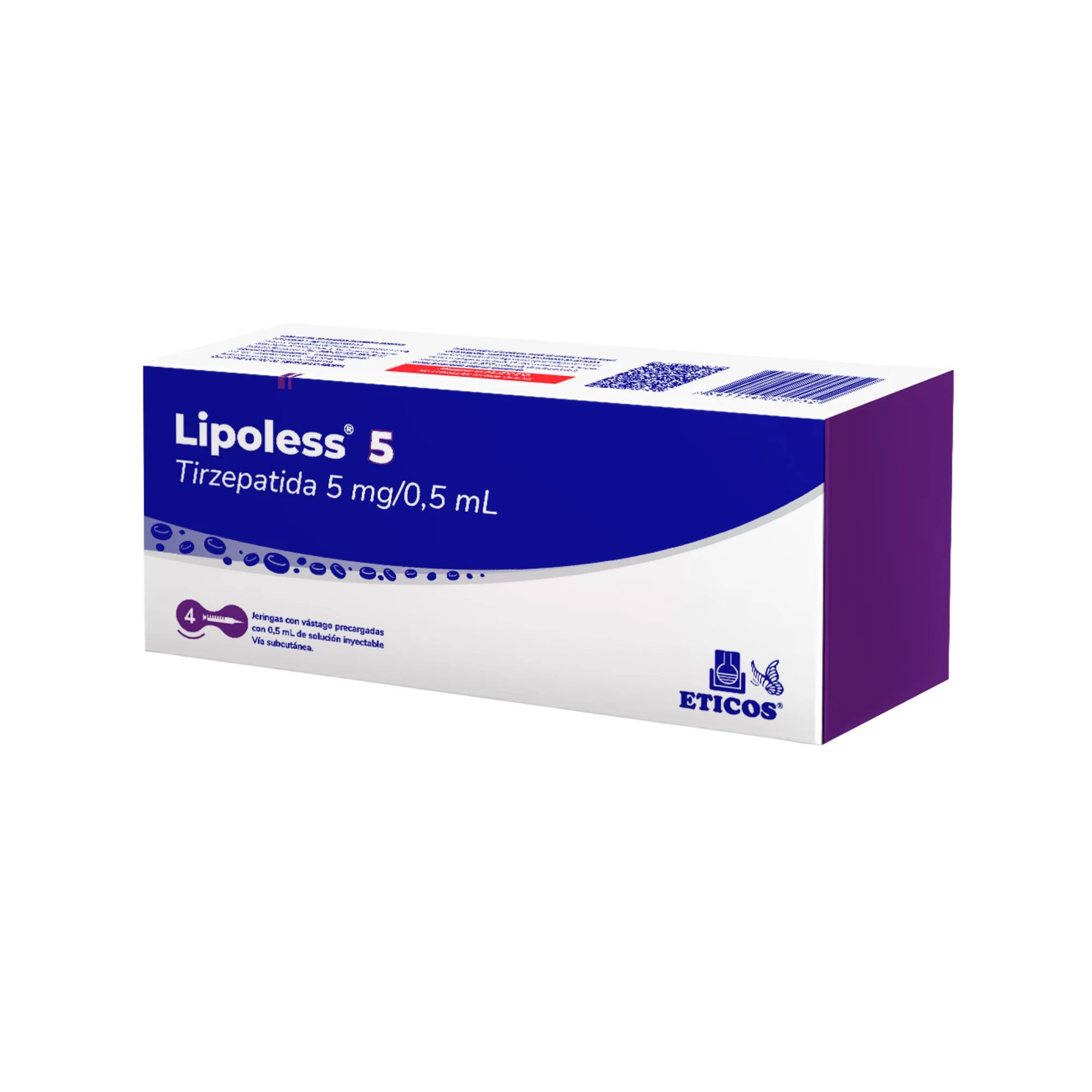 Lipoless Tirzepatida 5Mg/0.5Ml Sc Caja x 4 Jeringas Prellenadas