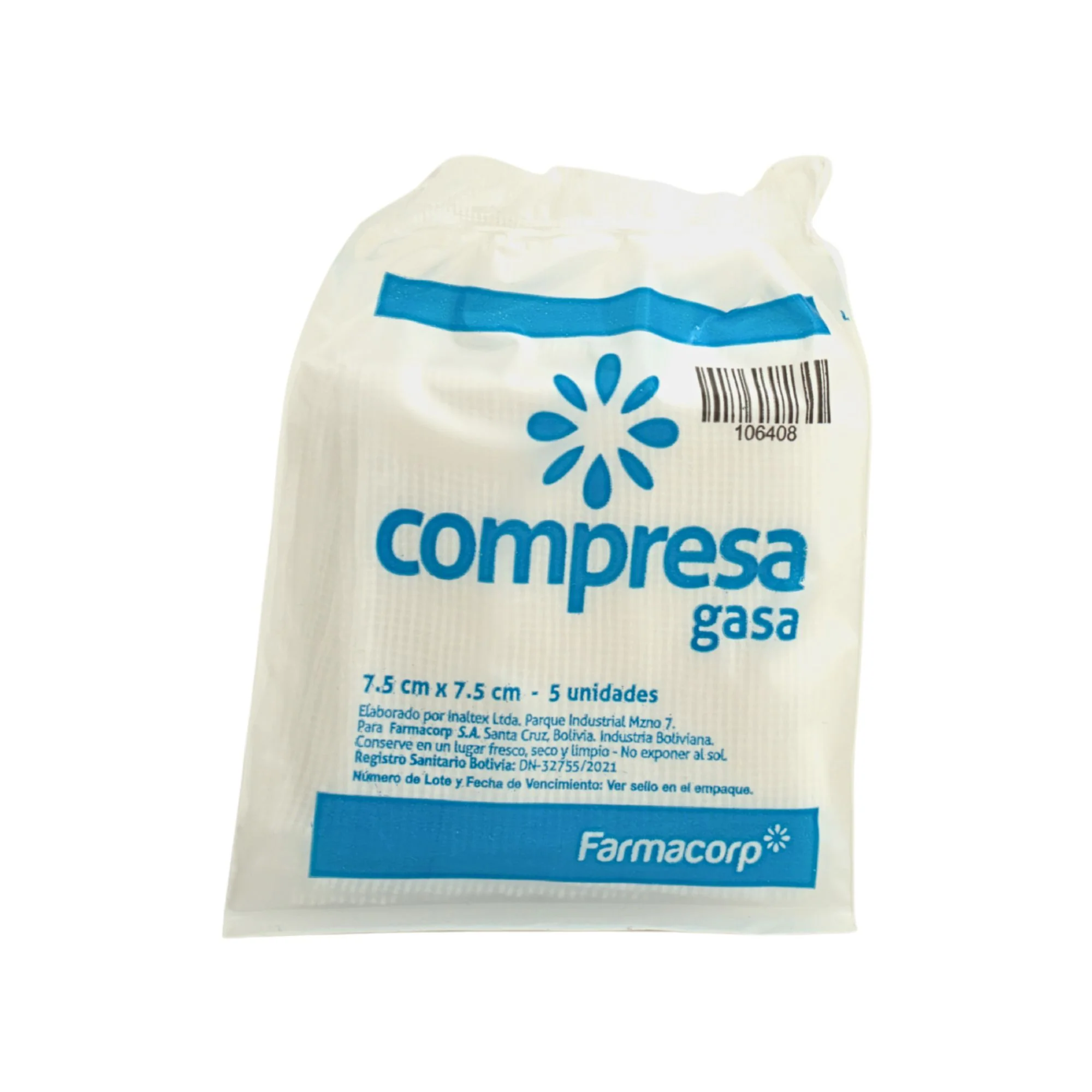 Compresa Gasa Farmacorp 7.5Cm X 7.5Cm X Sobre