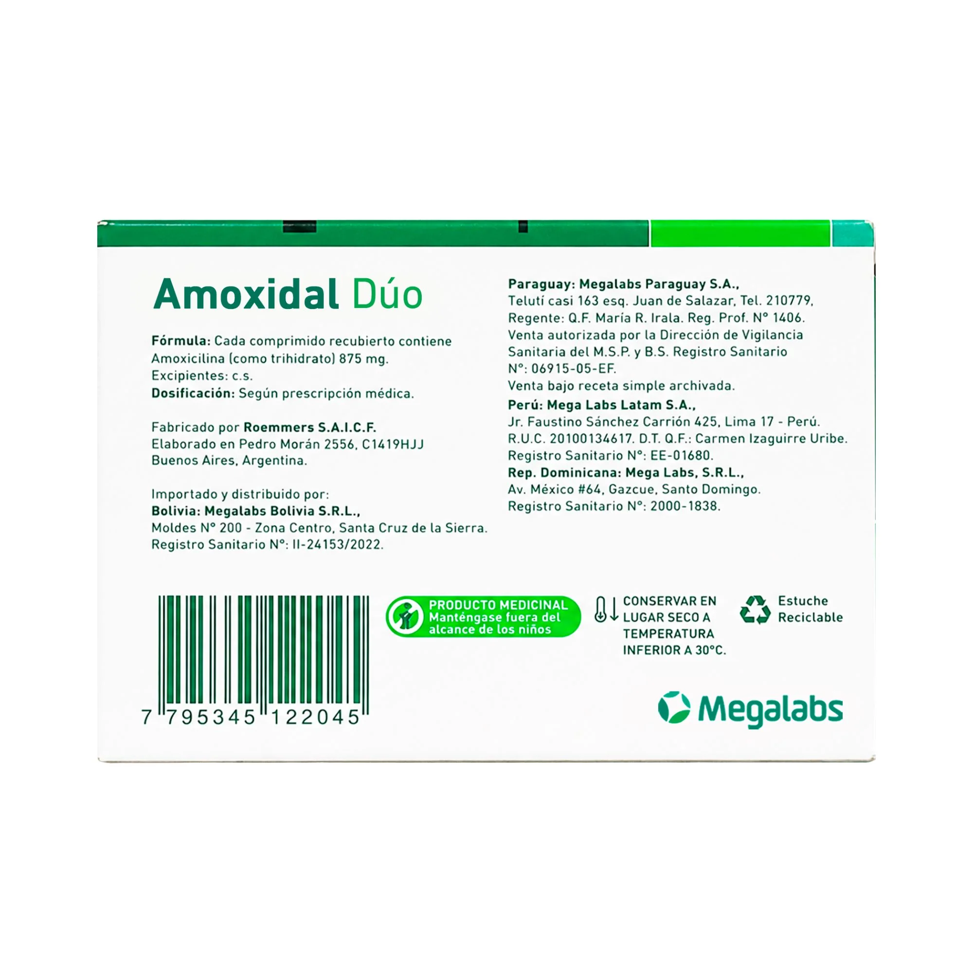 Amoxidal Duo Amoxicilina 875Mg X Comprimido Recubierto - Image 3