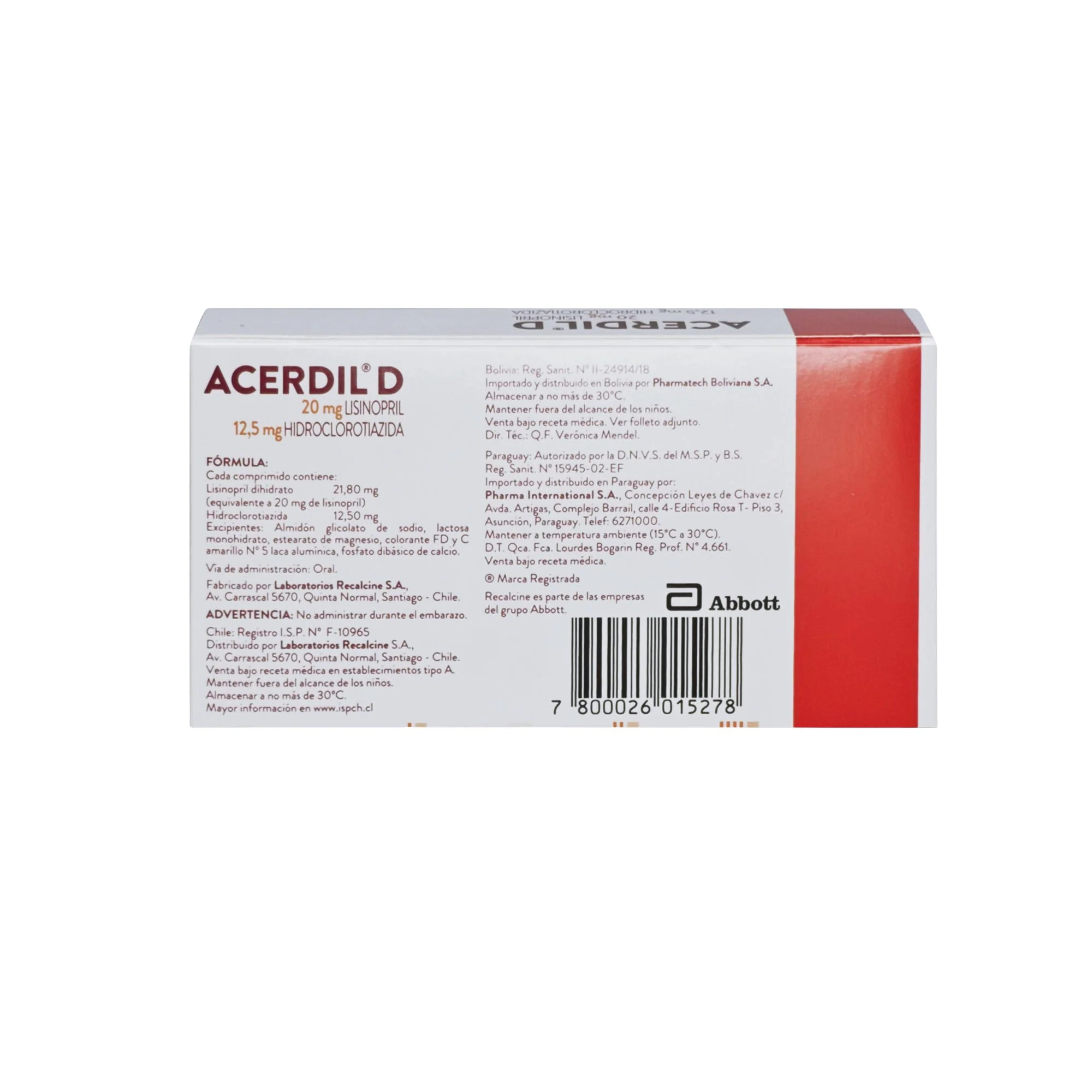 Acerdil D Lisinopril 20Mg Hidroclorotiazida 12.5Mg X Comprimido - Image 3