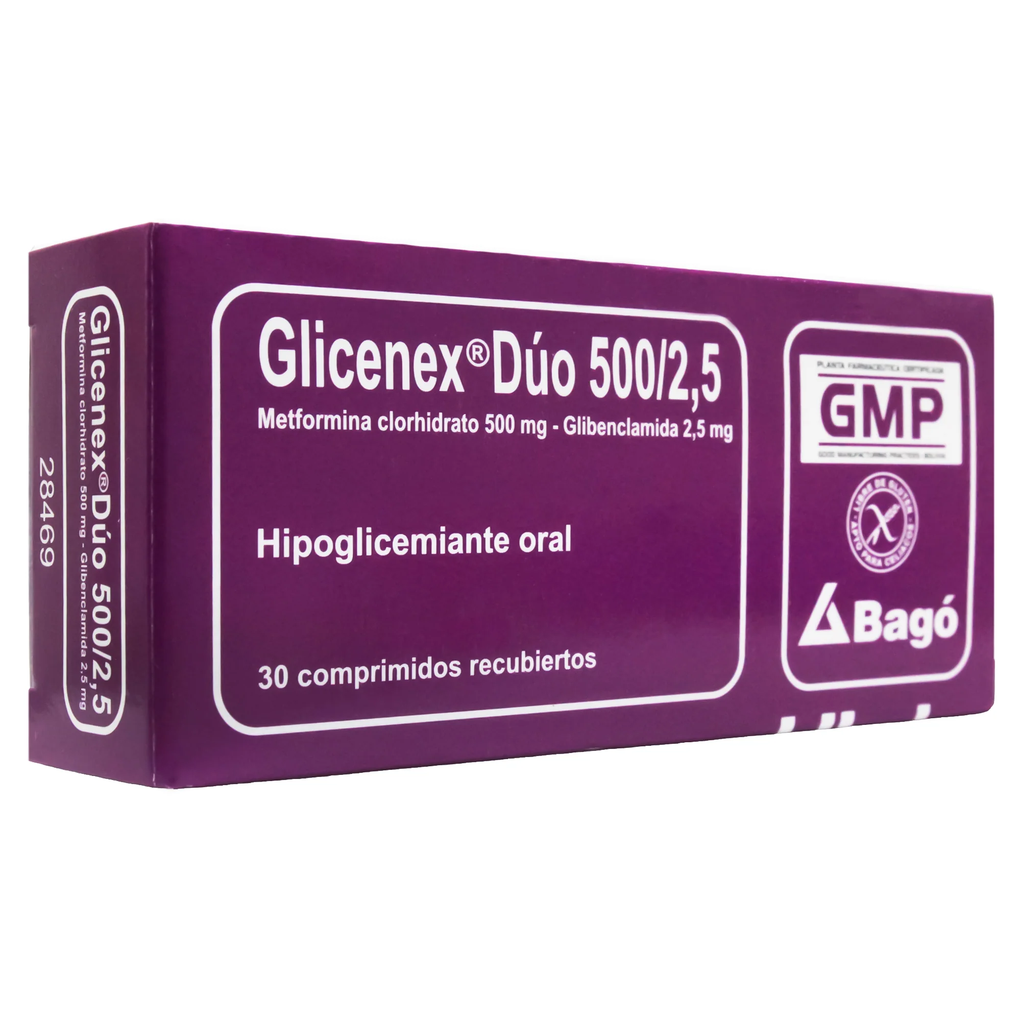 Glicenex Duo Metformina 500Mg Y 2.5Mg Glibenclamida X Tableta - Image 2