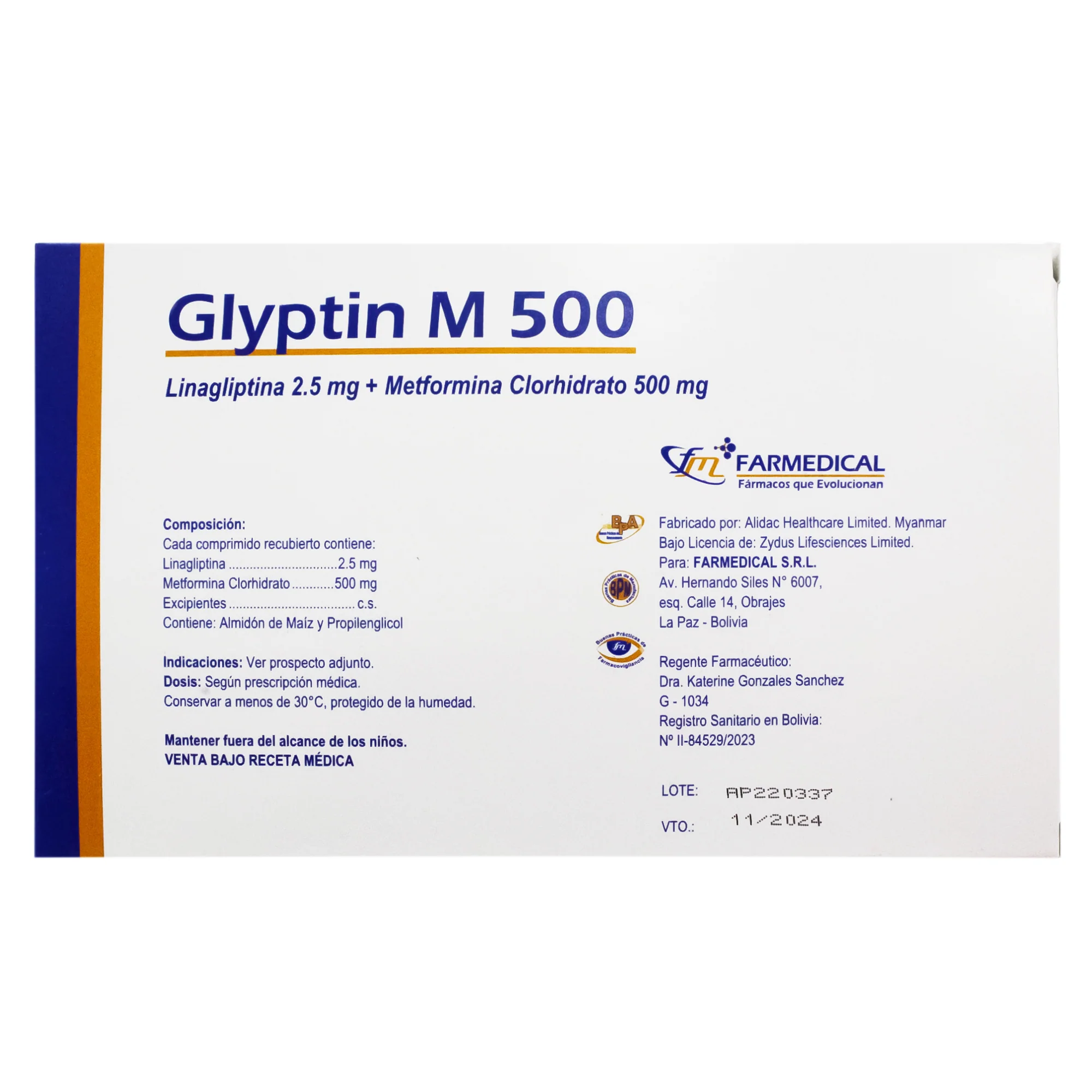Glyptin M 500 Linagliptina Metformina X Comprimido - Image 5