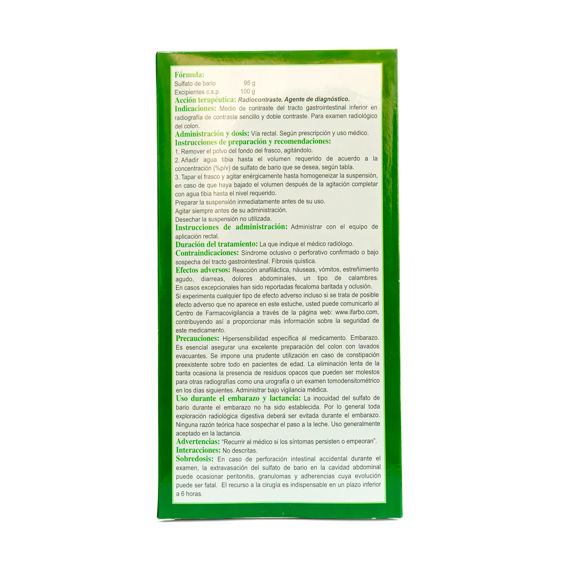 Radigraf Rectal Sulfato Bario 98.8% Enema X 200G - Image 2
