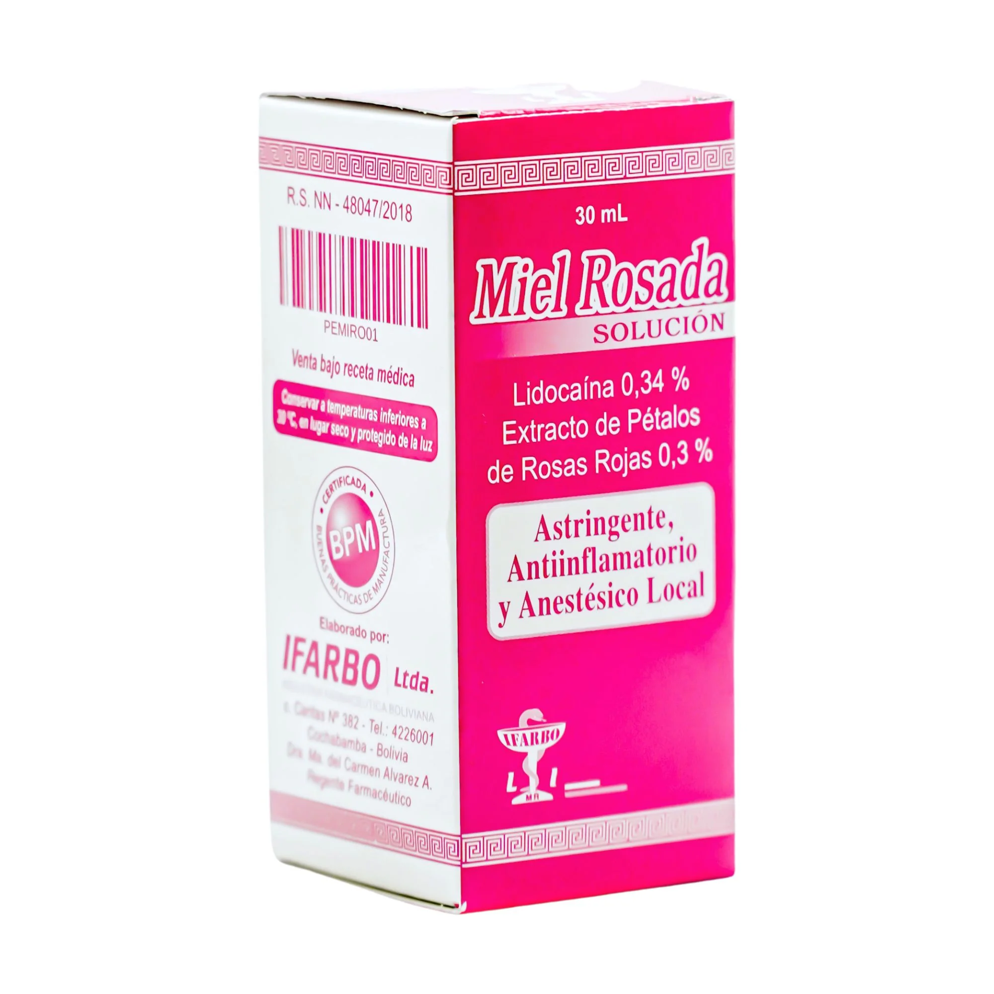 Miel Rosada Solución Tópica Con Lidocaína X 30Ml - Image 2