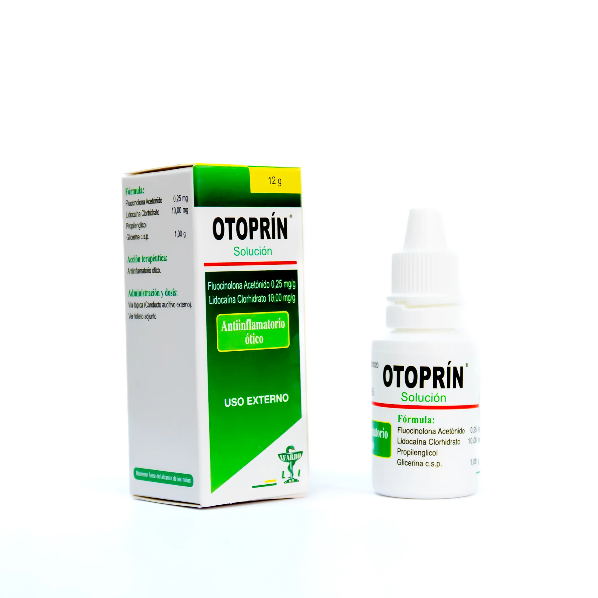 Solución Ótica Otoprin Fluocinolona / Lidocaína X 12G