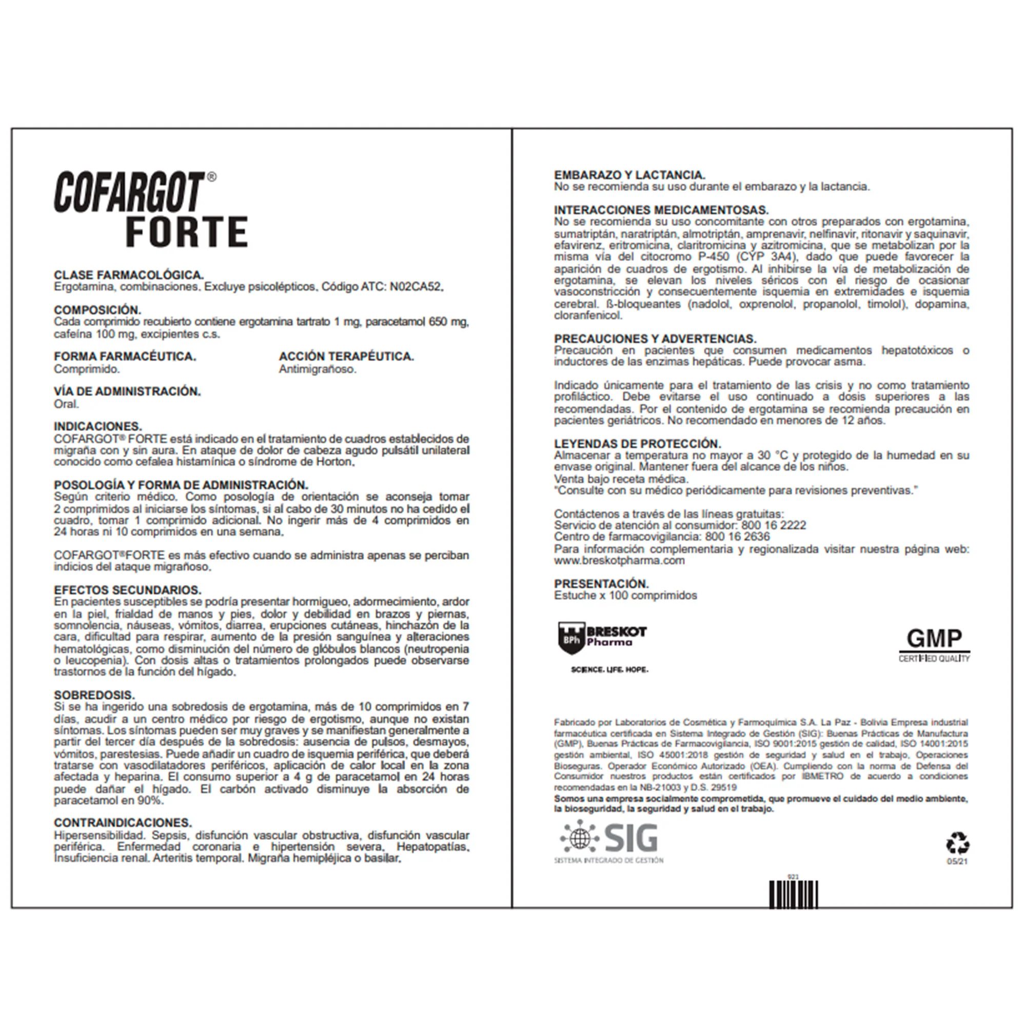 Cofargot Forte Antimigrañoso X Tableta - Image 2