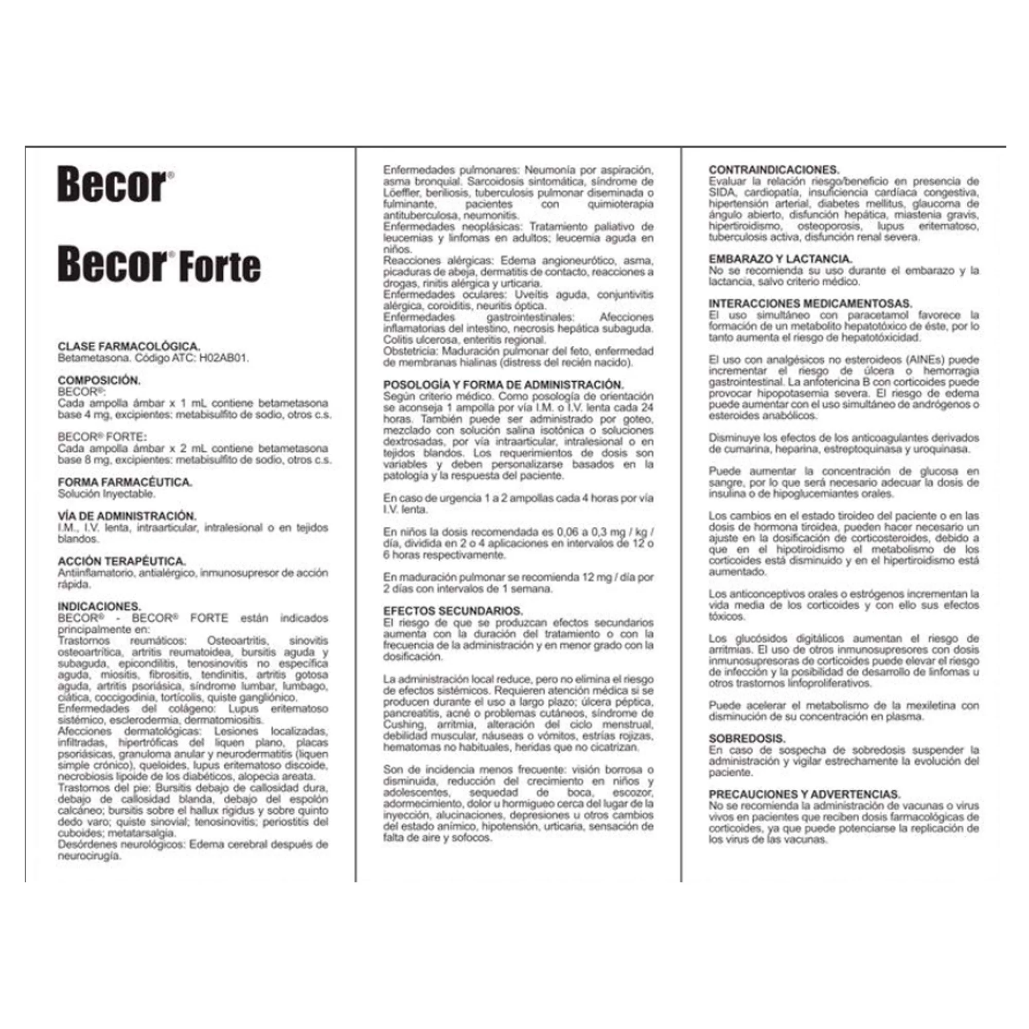 Becor Betametasona 4Mg X Ampolla - Image 2