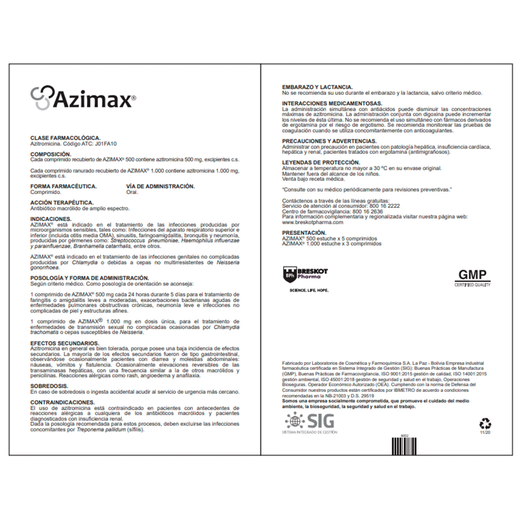 Azimax 500Mg Azitromicina X Tableta - Image 2