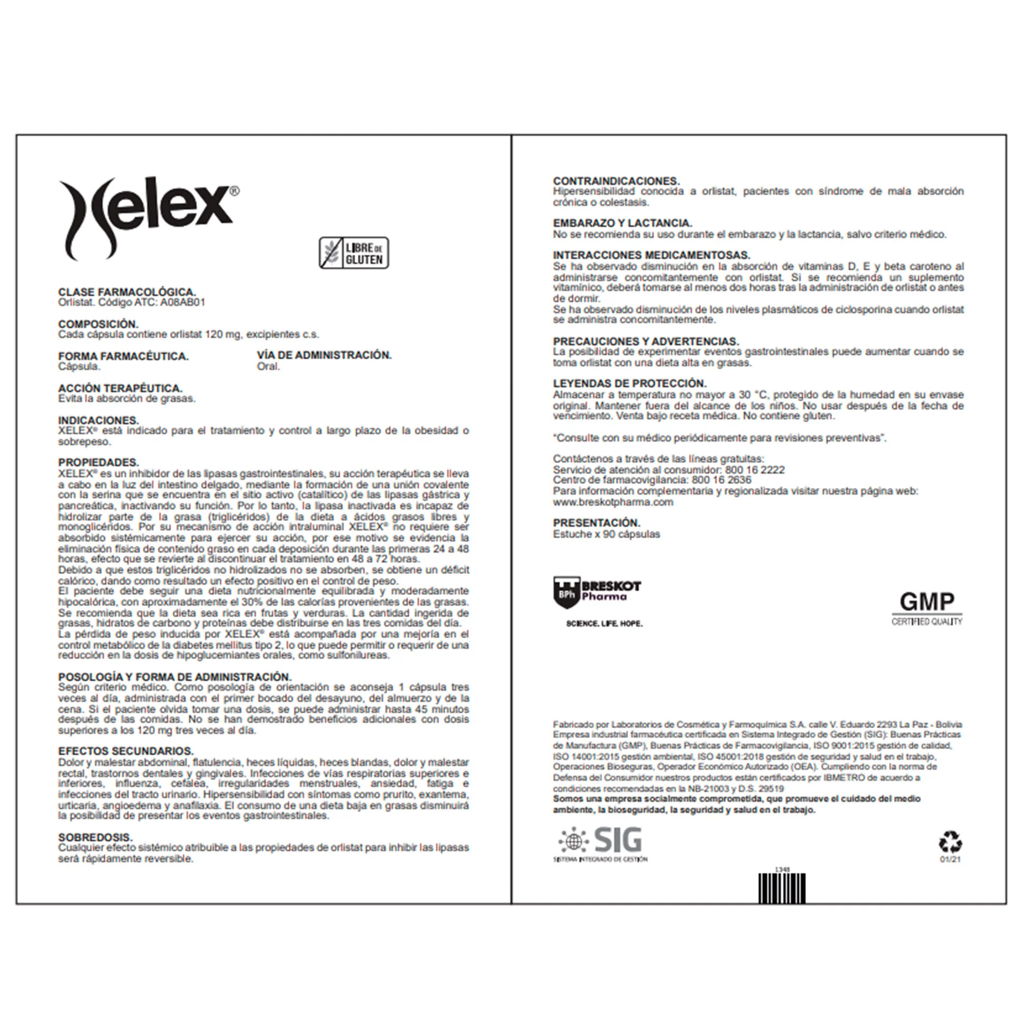 Xelex 120Mg Orlistat X Capsula - Image 2