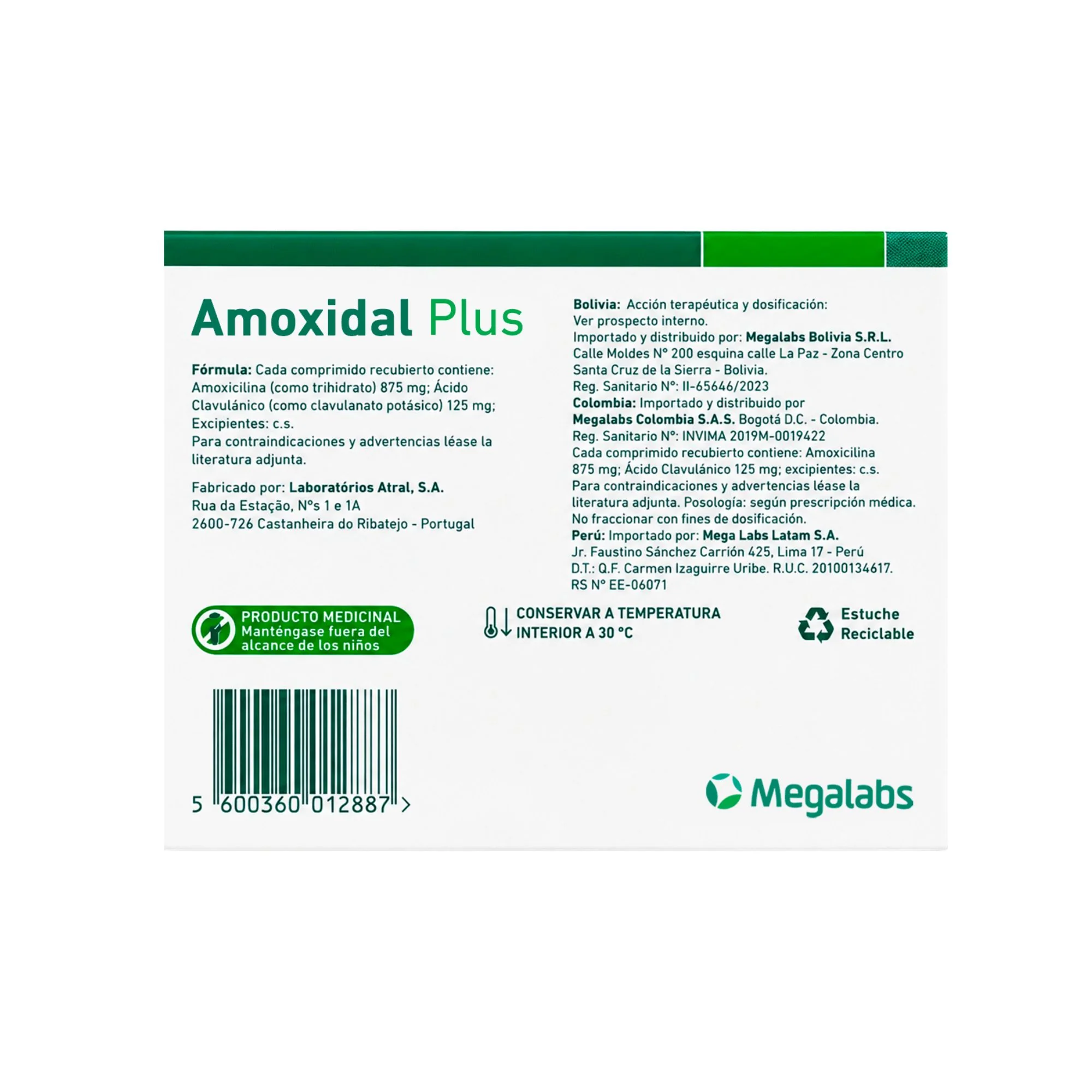 Amoxidal Plus Amoxicilina 875Mg Ácido Clavulánico 125Mg X Comprimido Recubierto - Image 3