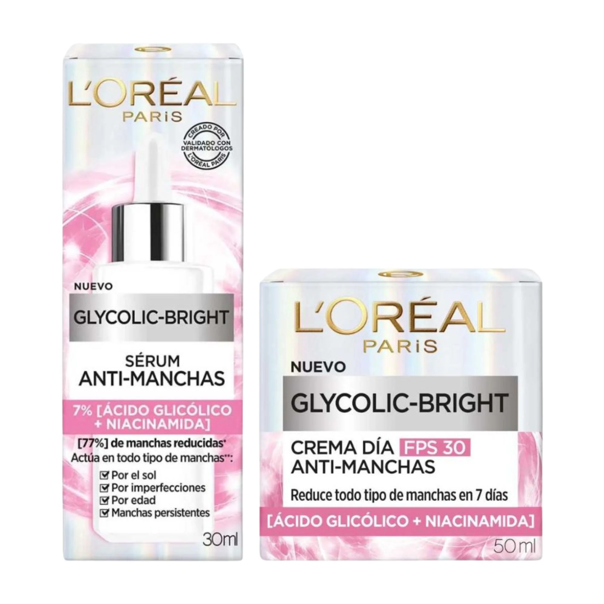Pack Loreal Glycolic-Bright Serum + Crema De Dia Fps30 - Image 2
