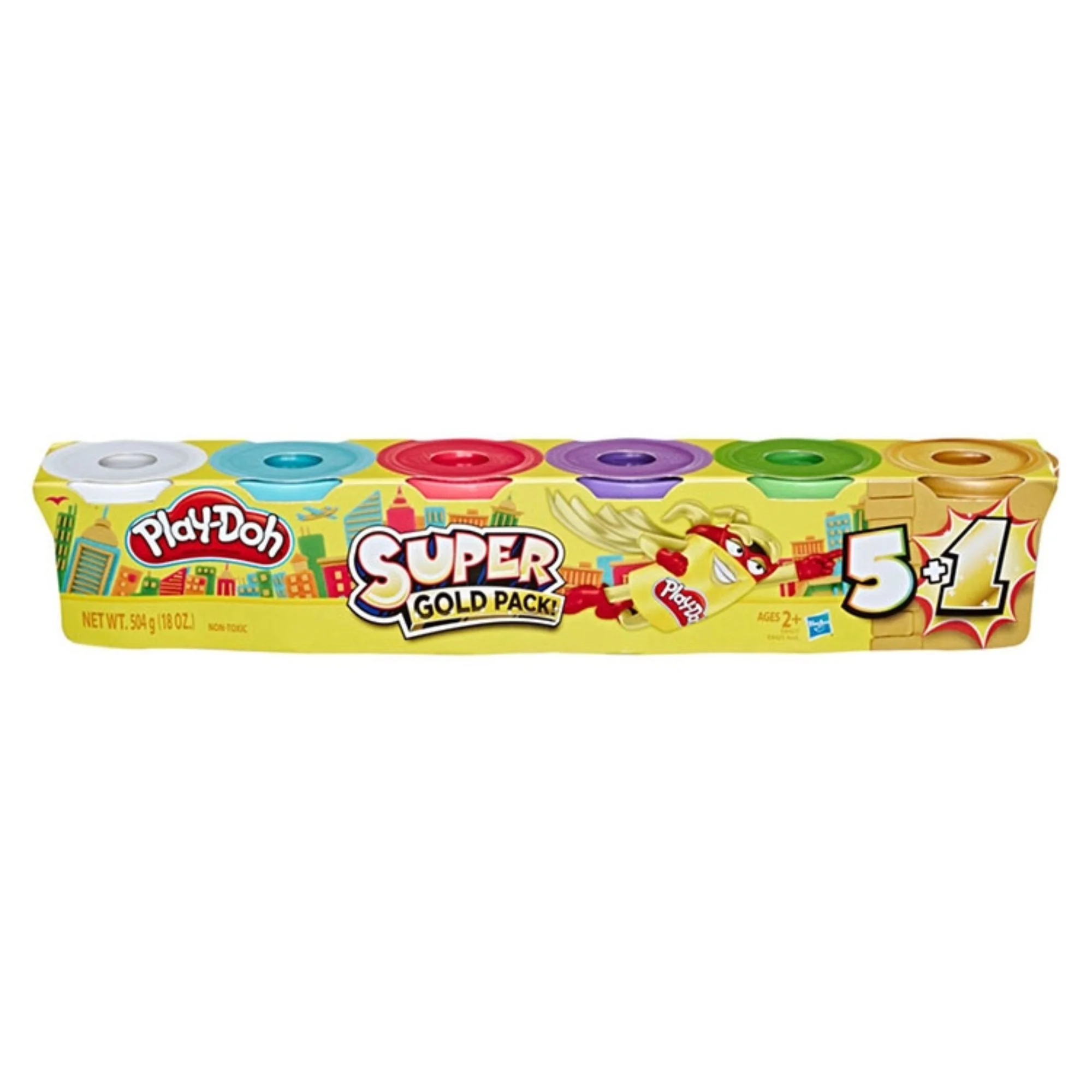 Bote De Plastilina Playdoh Super Silver And Gold 2+ X 6 Unidades