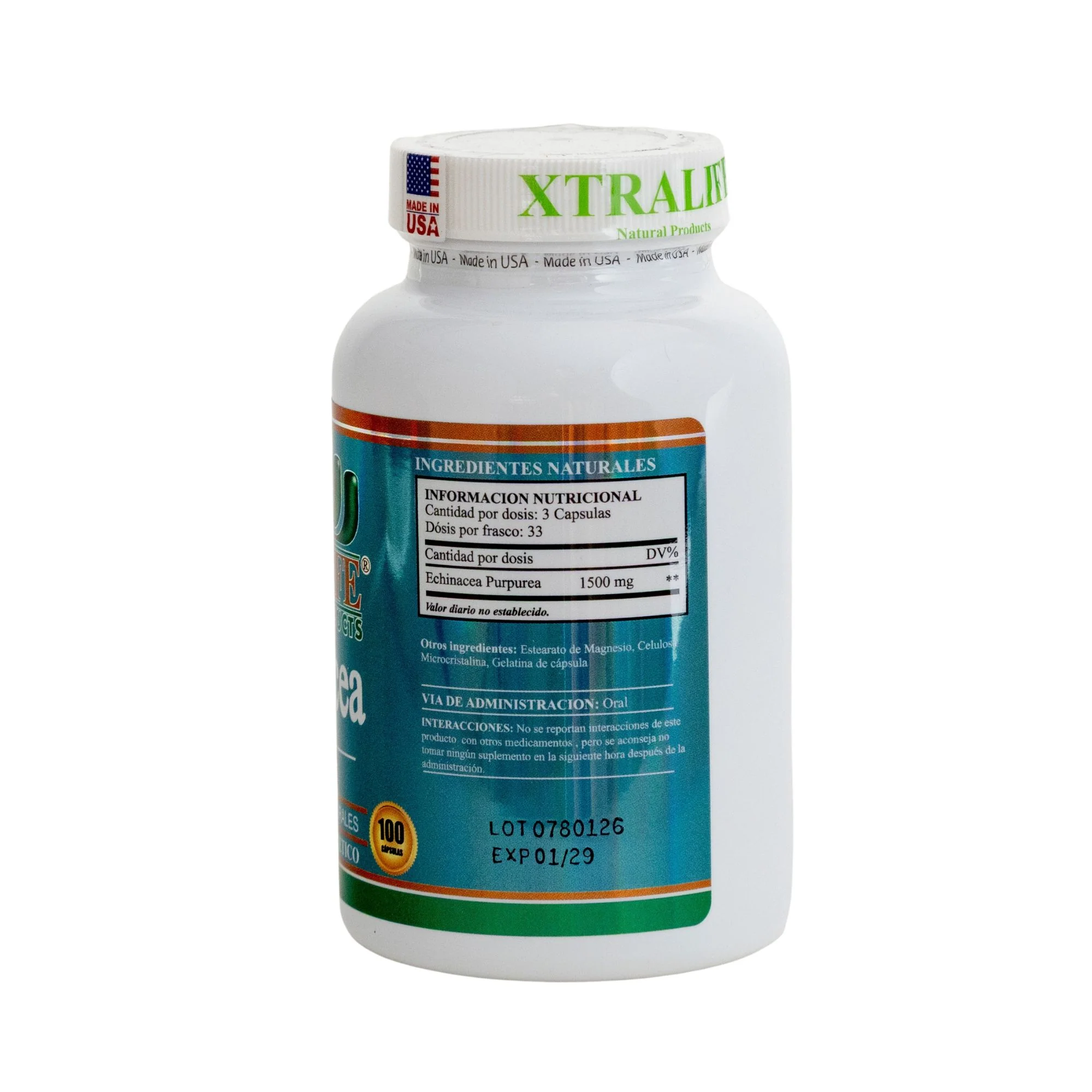 Echinacea 1500 Mg Xtralife X 100 Cápsulas - Image 2