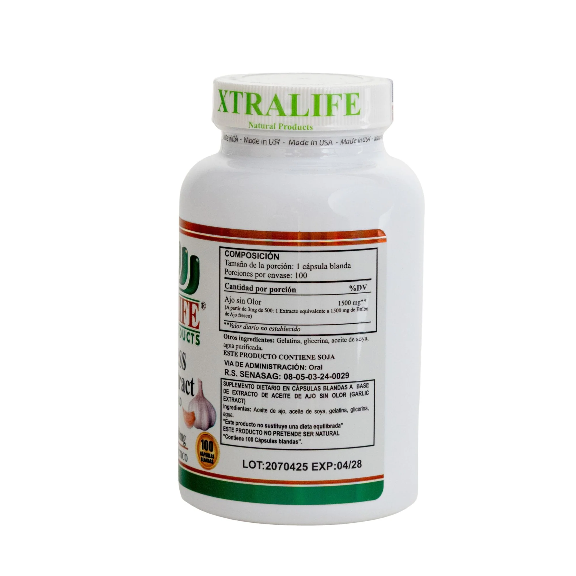 Extracto De Ajo Xtralife 1500Mg X 100 Cápsulas - Image 2