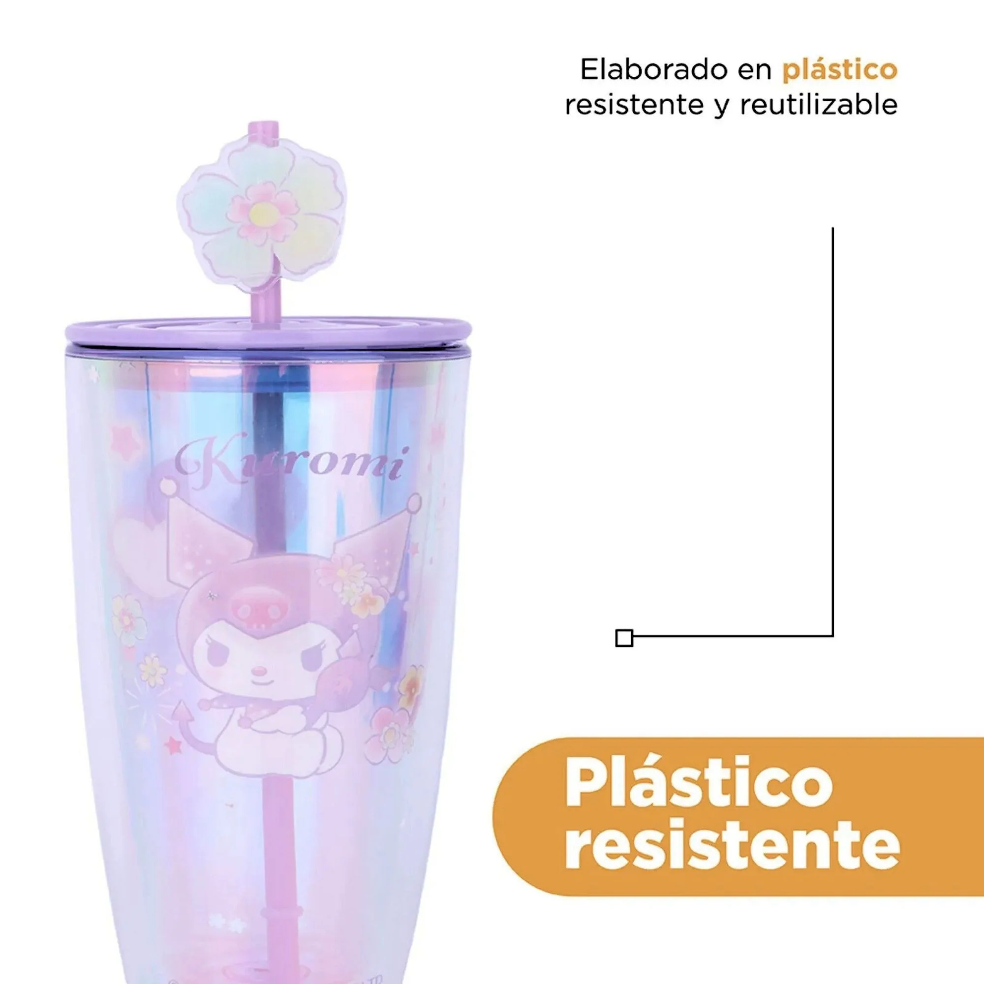 Botella De Plástico Miniso Kuromi Flower X 730Ml - Image 2