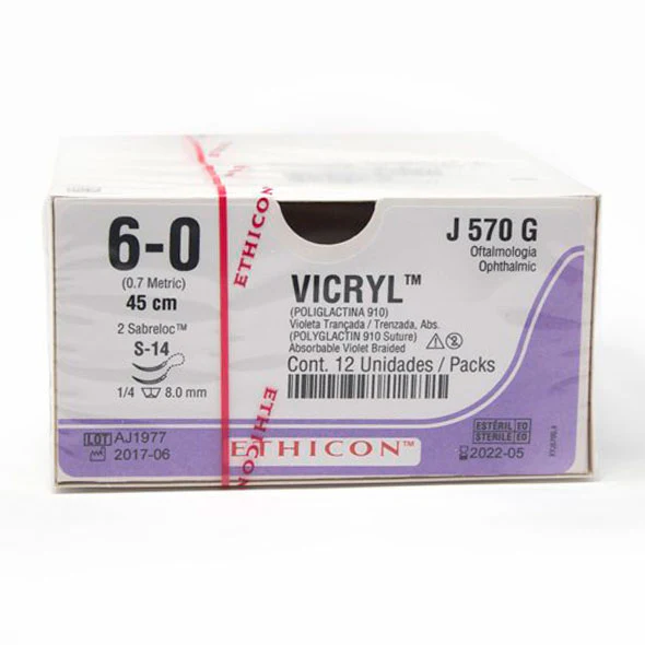 Poly Vicryl 6-0 C 2Ag 0.87 J570g Oftal