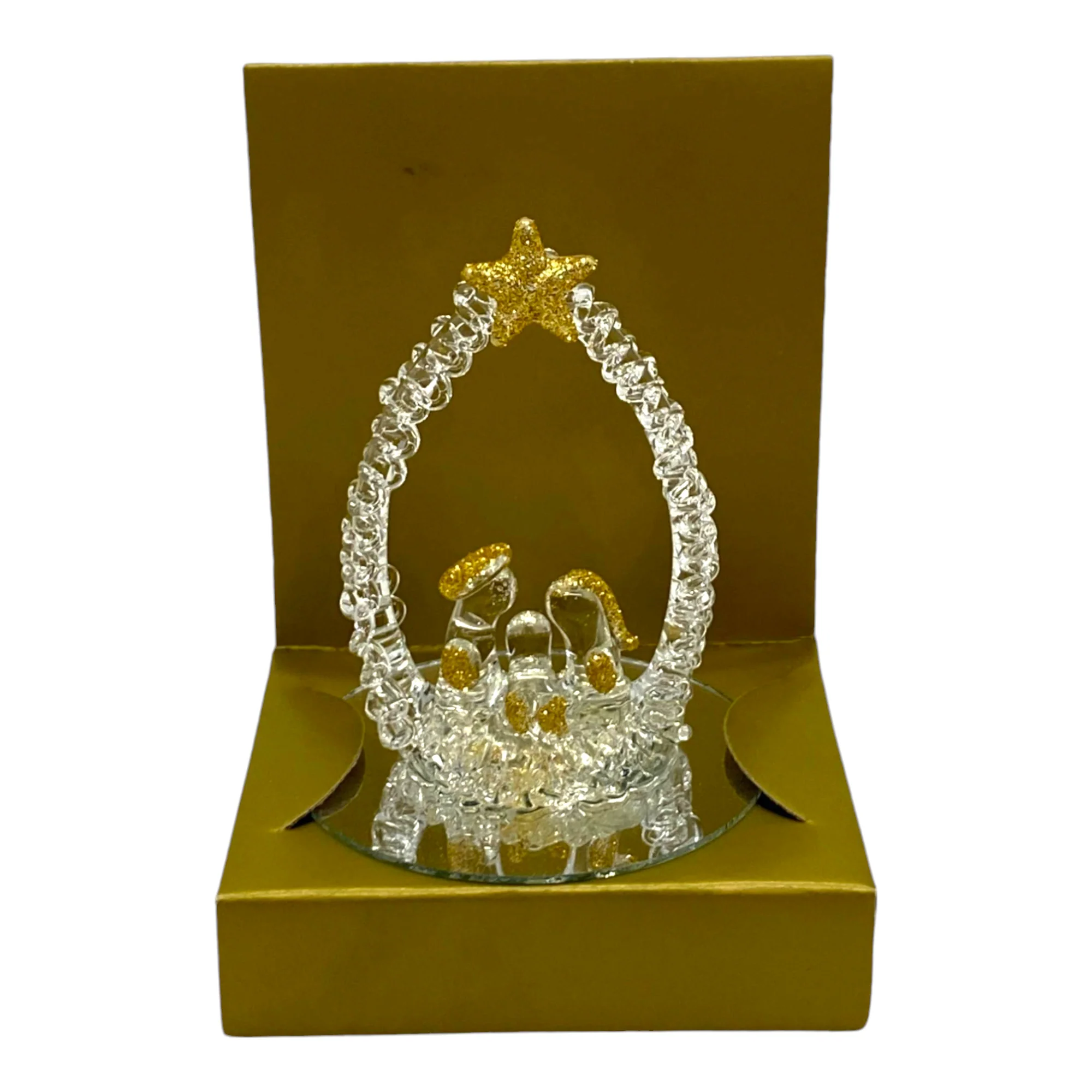 Adorno Navidad Santini Cristal Sagrada Familia 7.5X6.4X10cm - Image 2