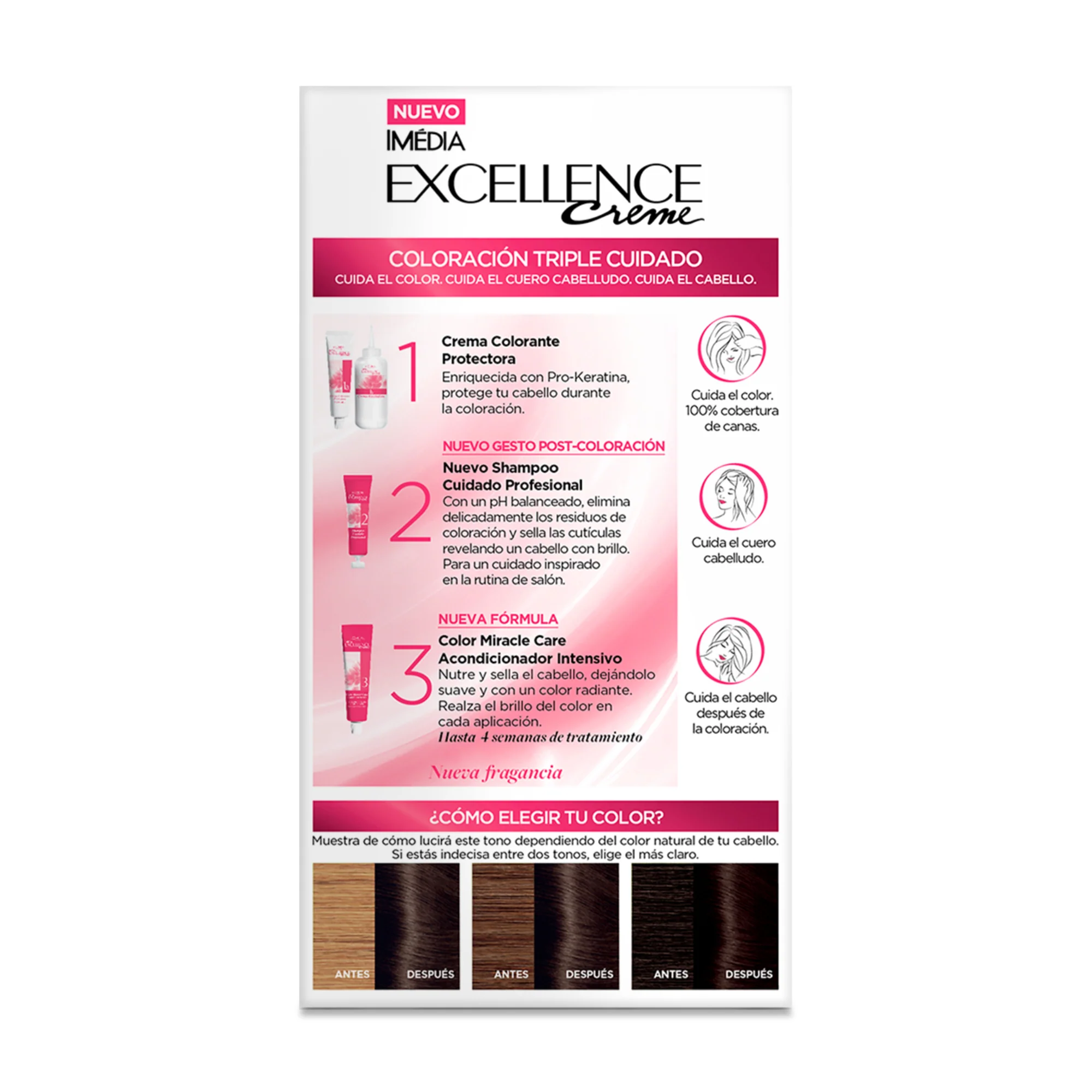 Coloración L'oréal Permamente Excellence Creme - Tono 3 Kit Para Teñido Del Cabello - Image 2