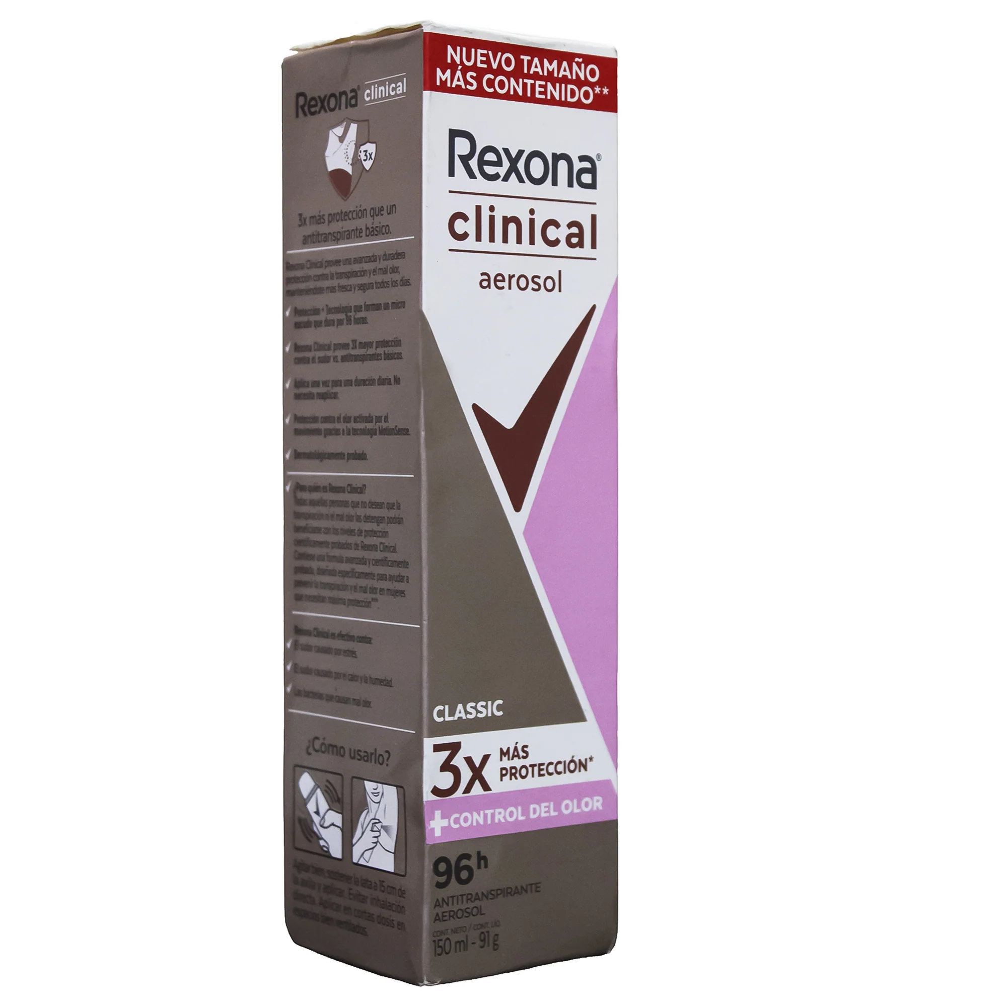 Rexona Women Clinical Aerosol 96H X 150Ml Classic - Image 2