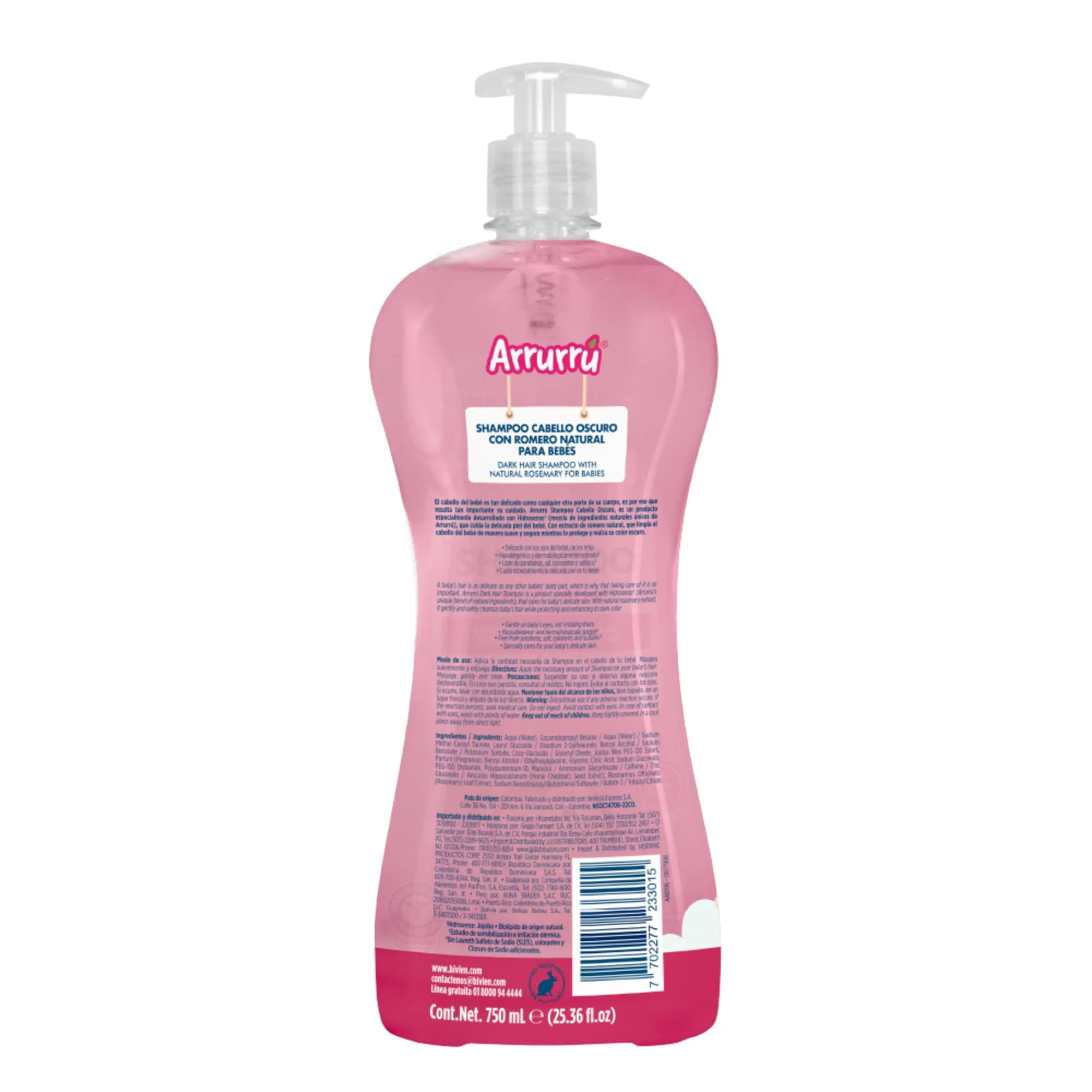 Shampoo Arrurrú Cabello Oscuro X 750 Ml - Image 3