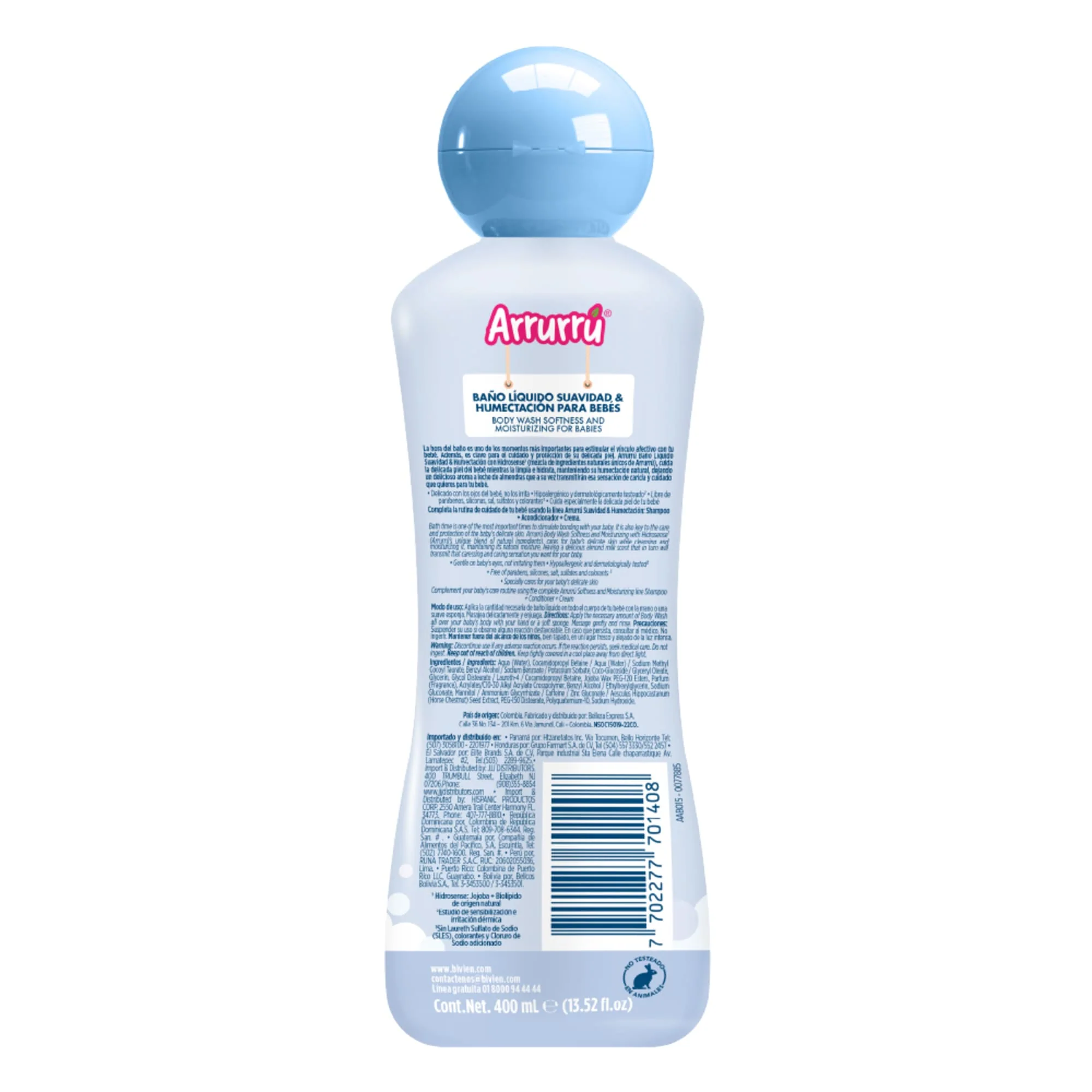 Baño Líquido Infantil Arrurru Suavidad Y Humectación X 400Ml - Image 3
