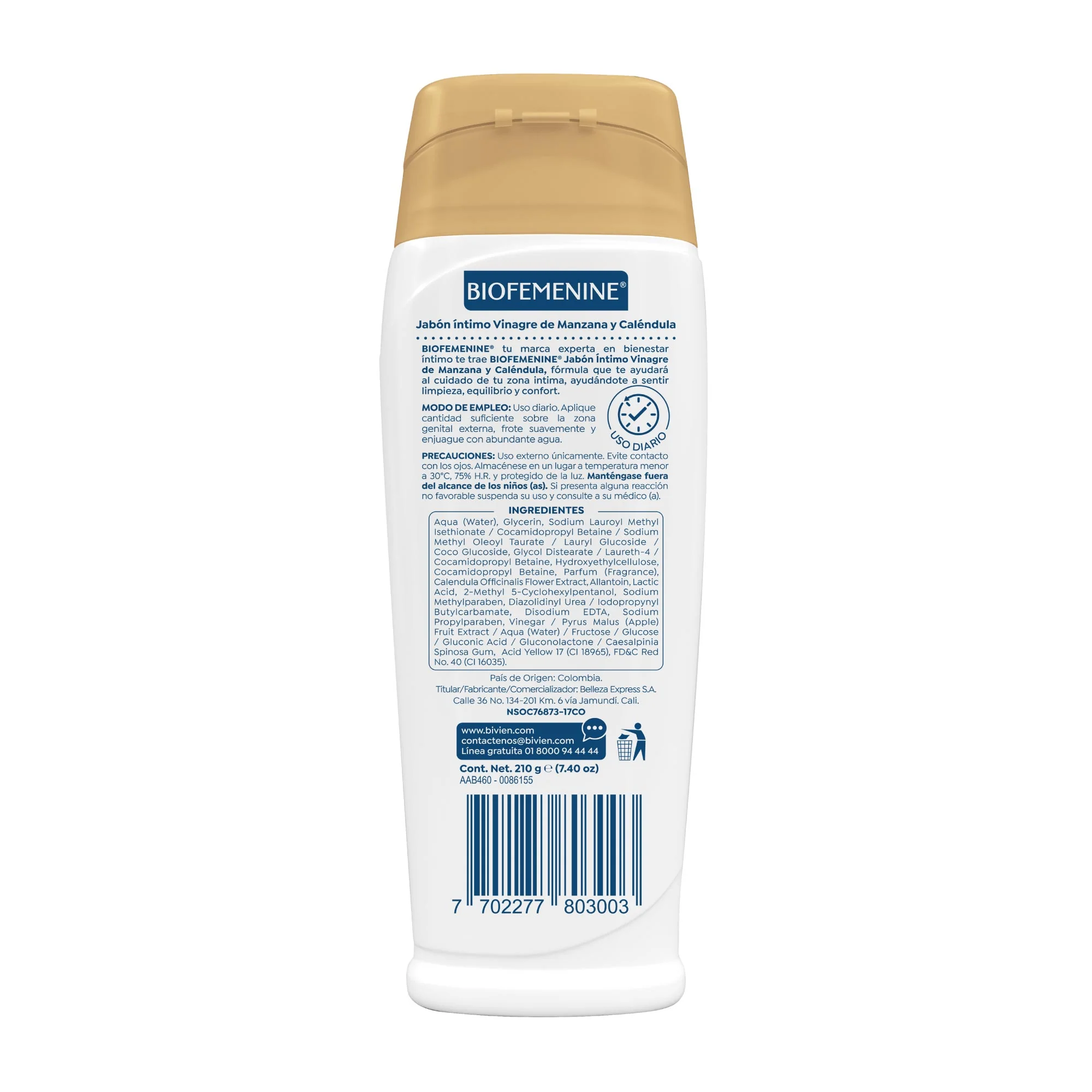 Jabón Íntimo Biofemenine Vinagre Y Caléndula X 210G - Image 3