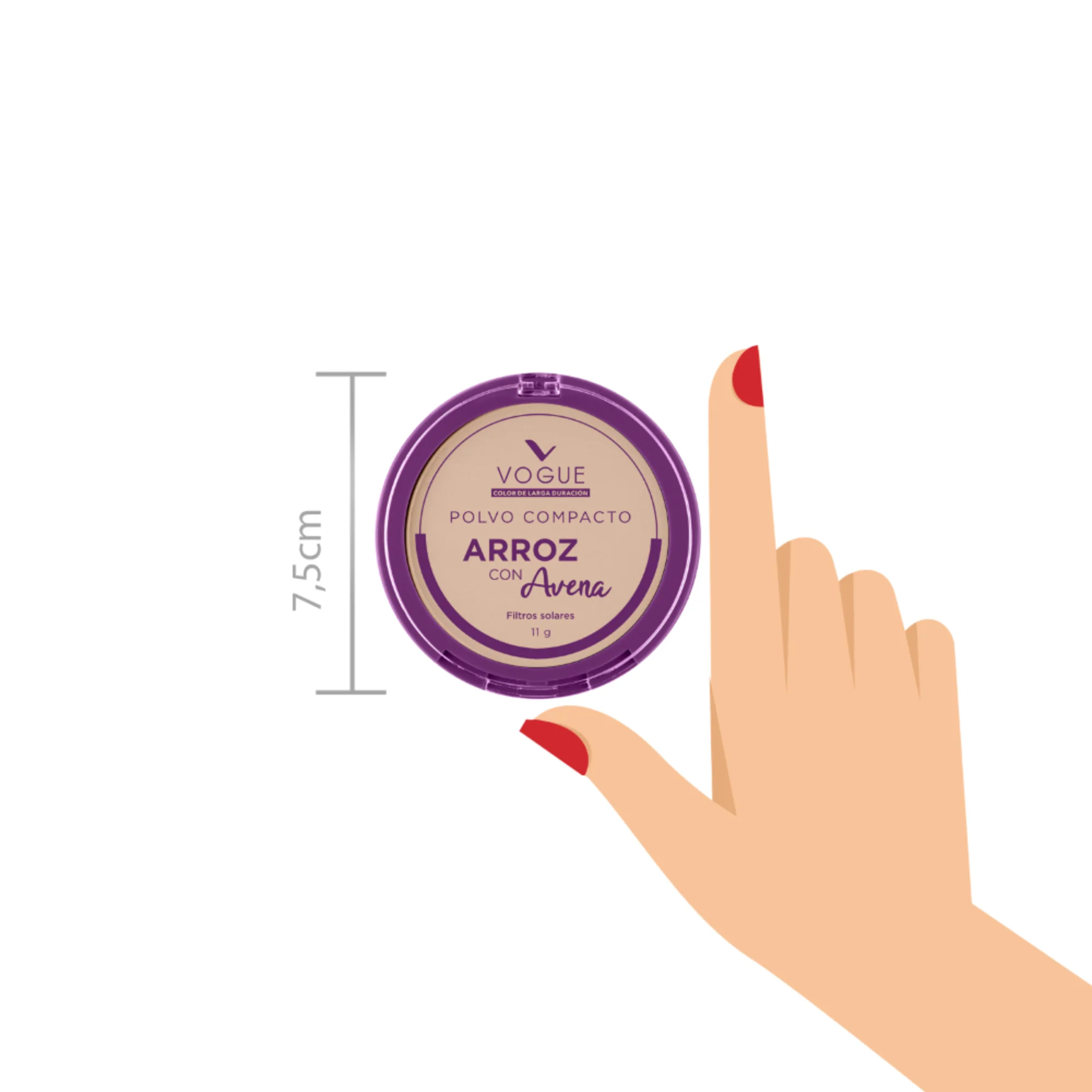 Polvo Vogue Compacto De Arroz Porcelana X 11G - Image 4