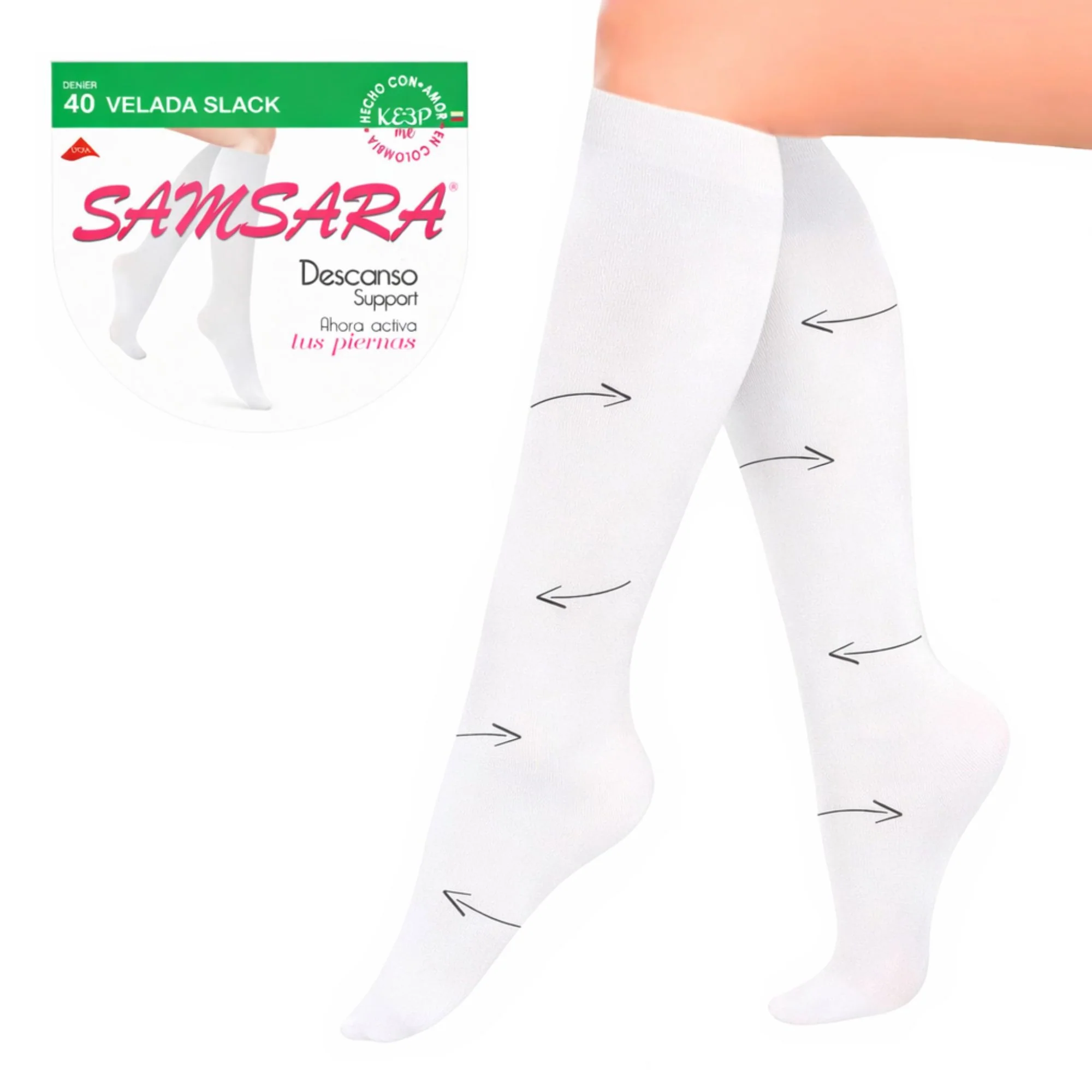 Medias Samsara Descanso Support Color Blanco - Image 2
