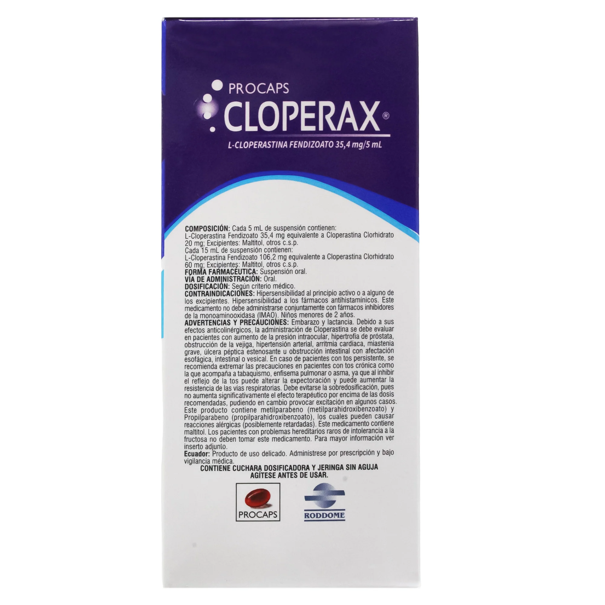 Cloperax 20Mg 5Ml Suspension X 120Ml Cloperastina - Image 3