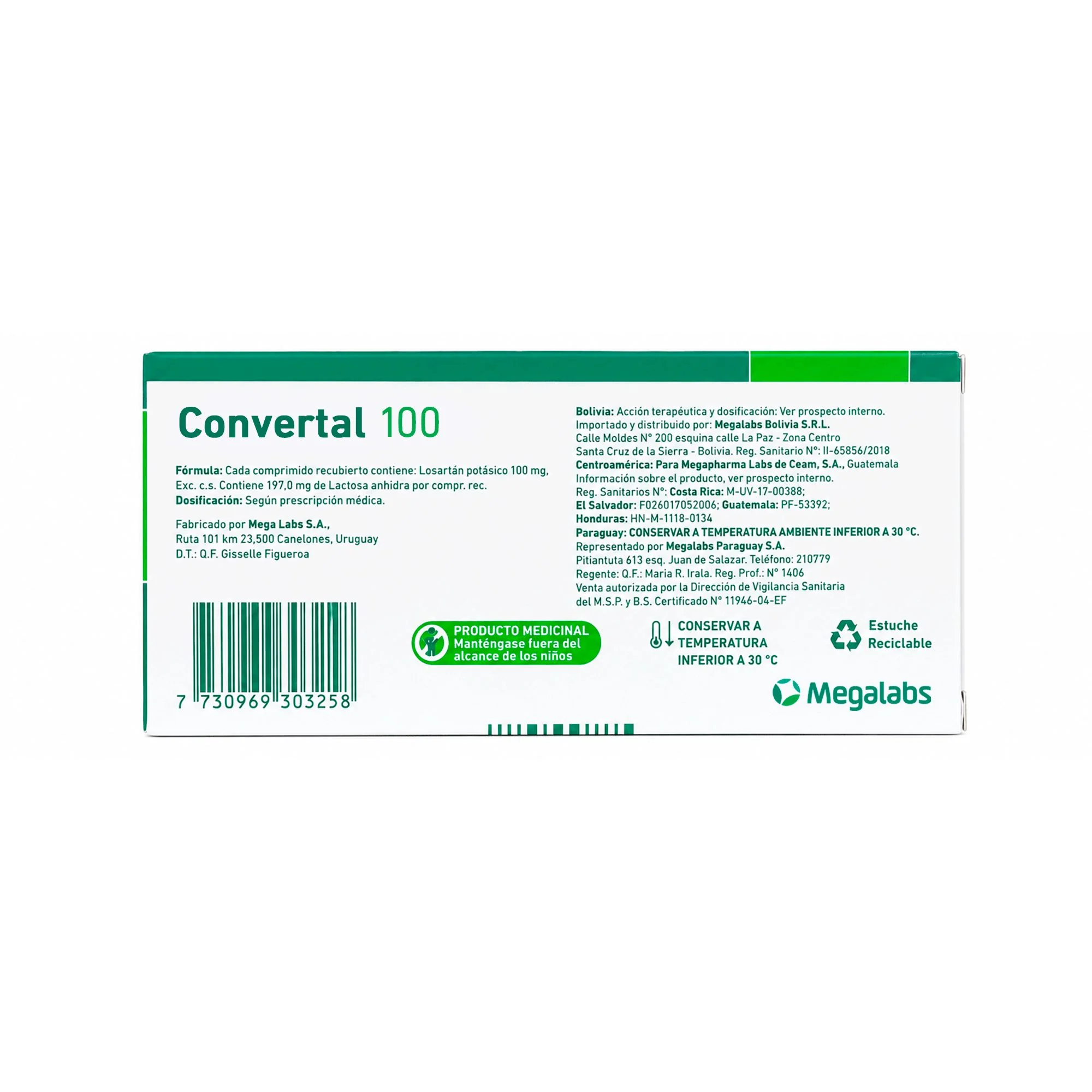 Convertal Losartan 100Mg X Comprimido - Image 2