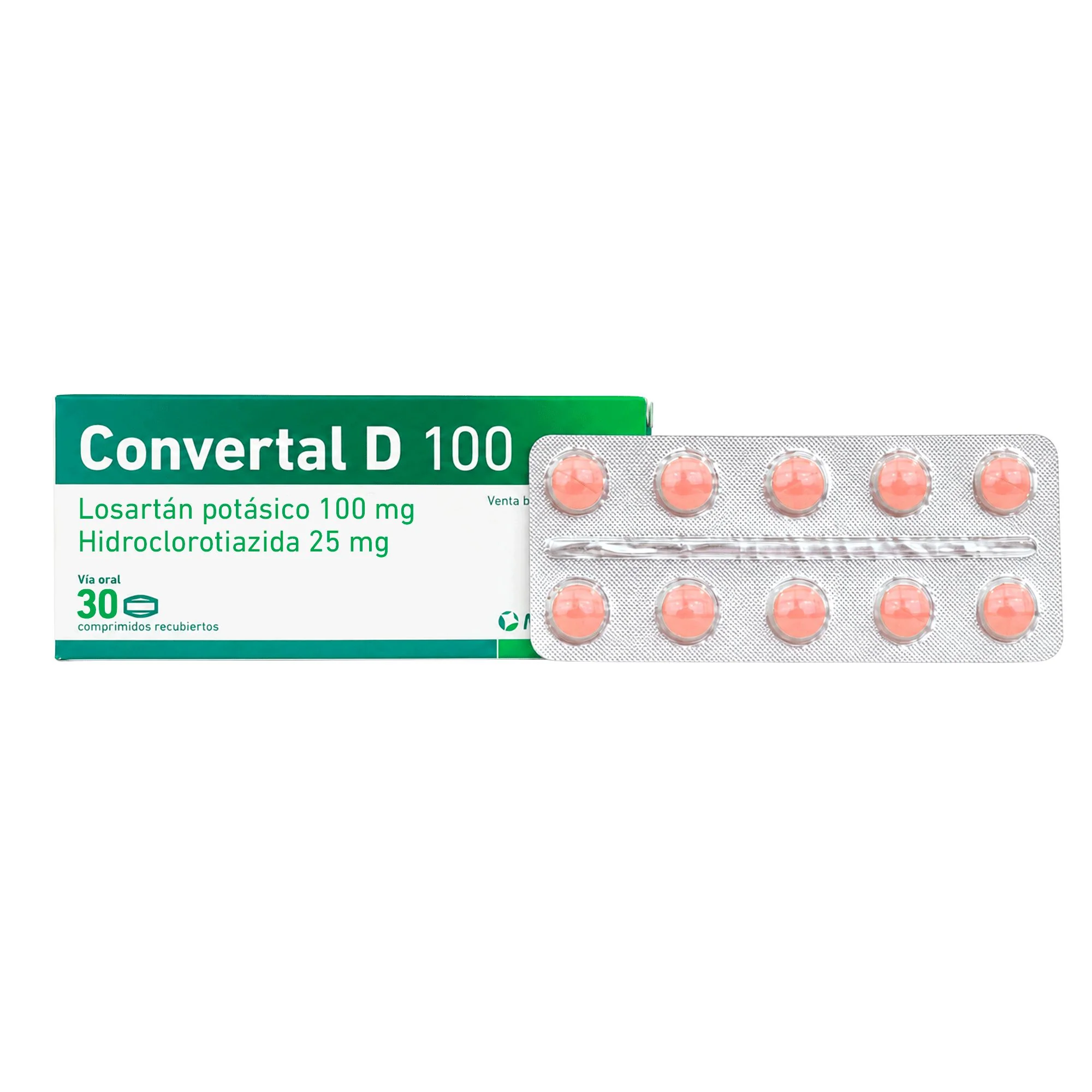 Convertal D Losartan 100Mg Y Hidroclorotiazida 25Mg X Comprimido