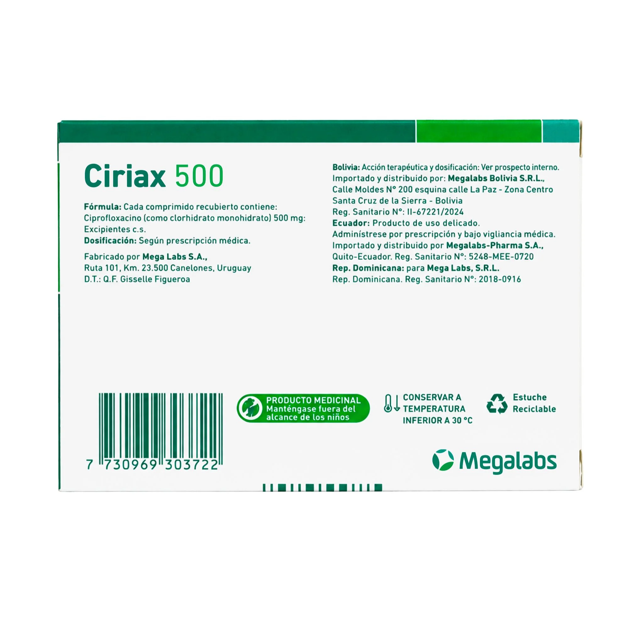 Ciriax Ciprofloxacina 500Mg X Comprimido - Image 3