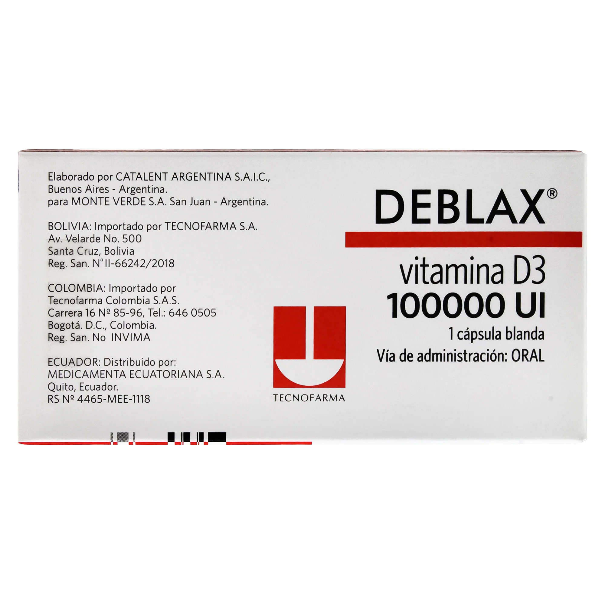 Deblax Vitamina D3 100000Ui X Caja/ 1 Capsula Blanda - Image 5