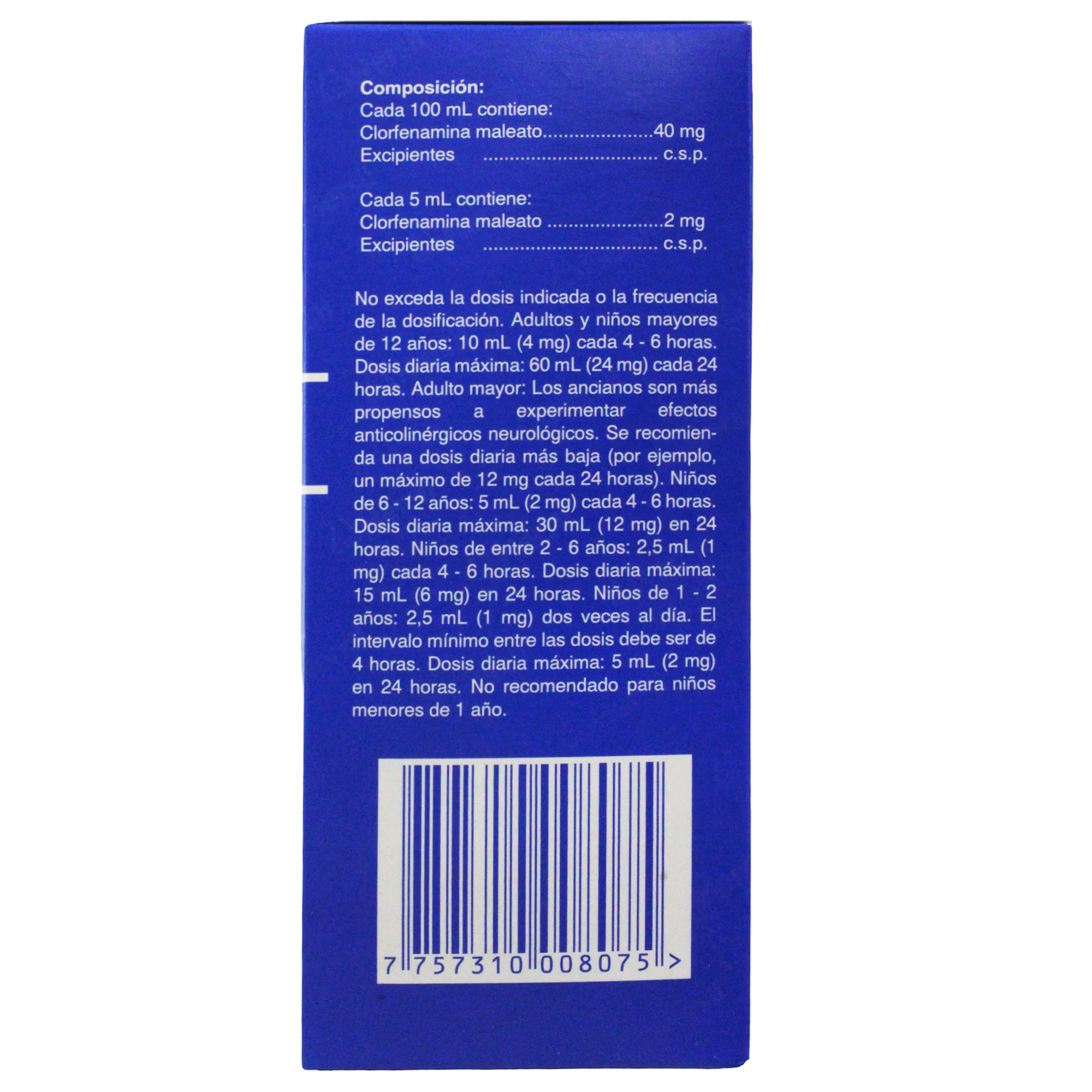 Alergical 2Mg 5Ml Jbe X 120Ml Clorfeniramina - Image 4