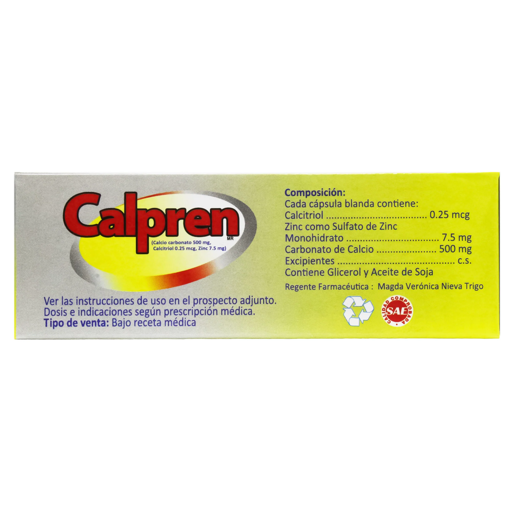 Calpren Calcitriol Calcio Y Zinc X Capsula Blanda - Image 4