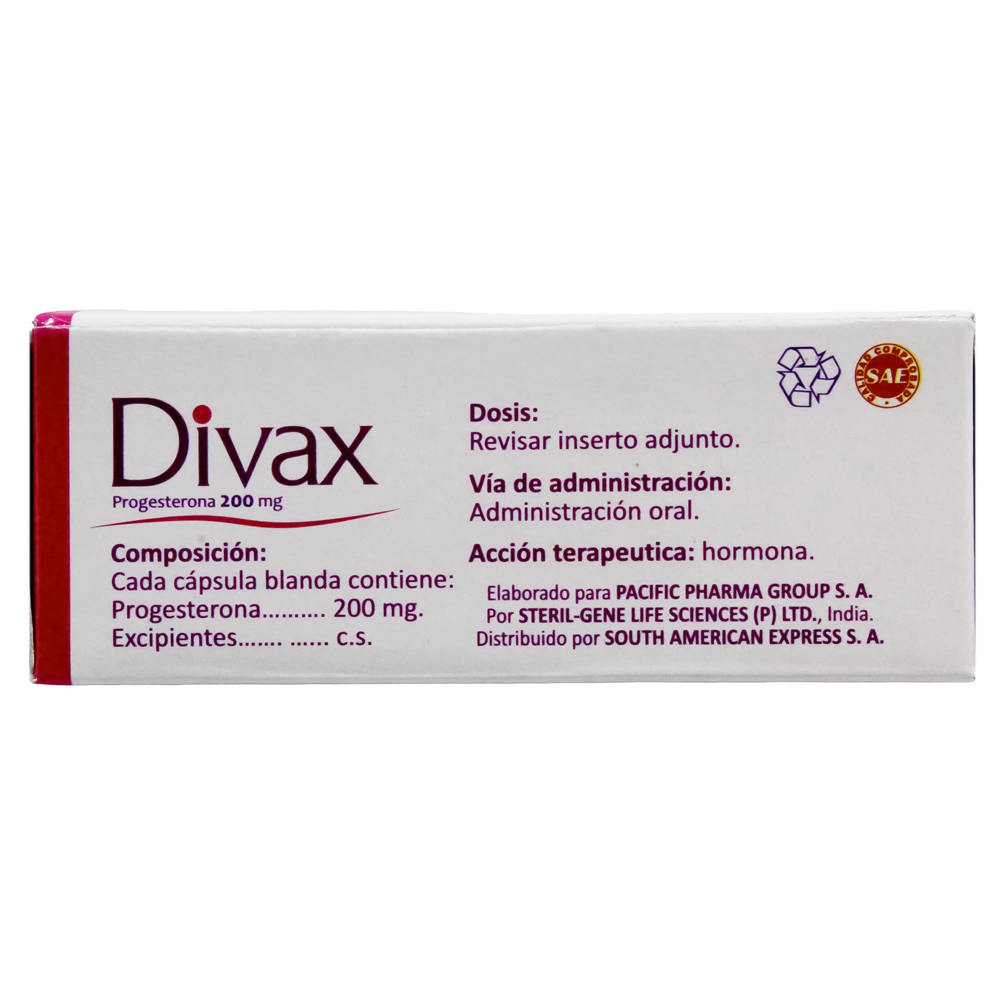Divax 200Mg Progesterona X Capsula Blanda - Image 3