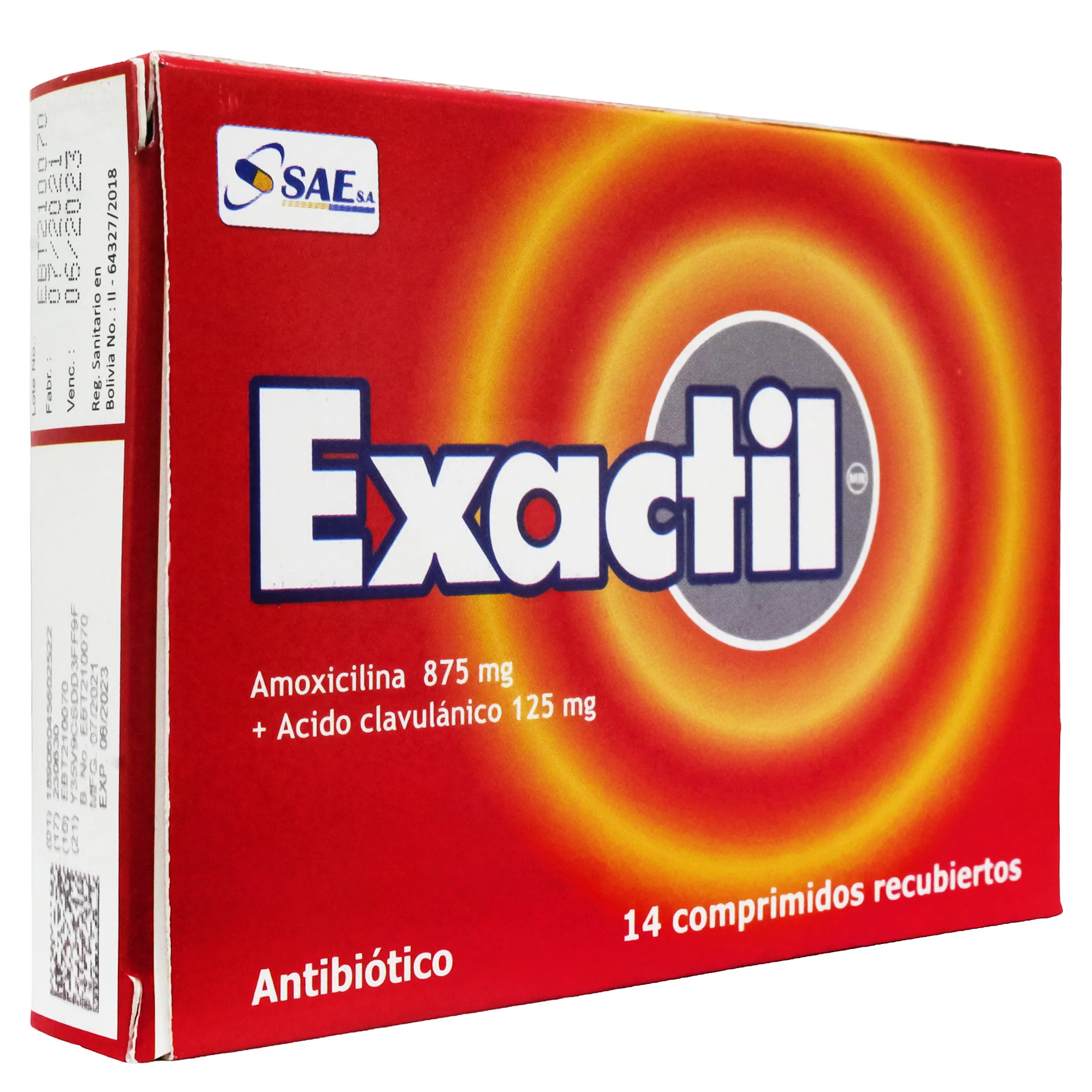 Exactil Amoxicilina 875Mg Y Acido Clavulanico 125Mg X Tableta - Image 2