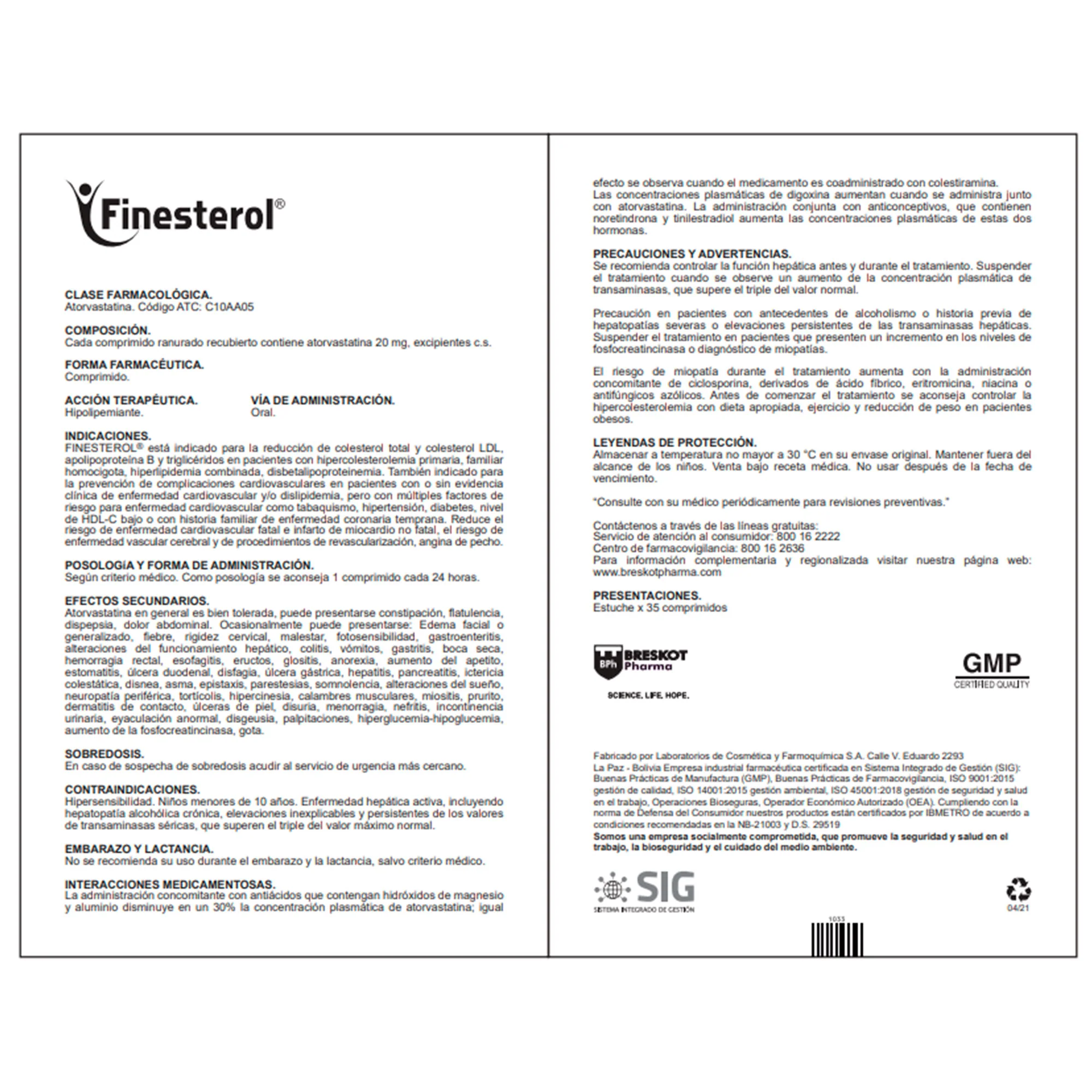 Finesterol 20Mg Atorvastatina X Tableta - Image 2