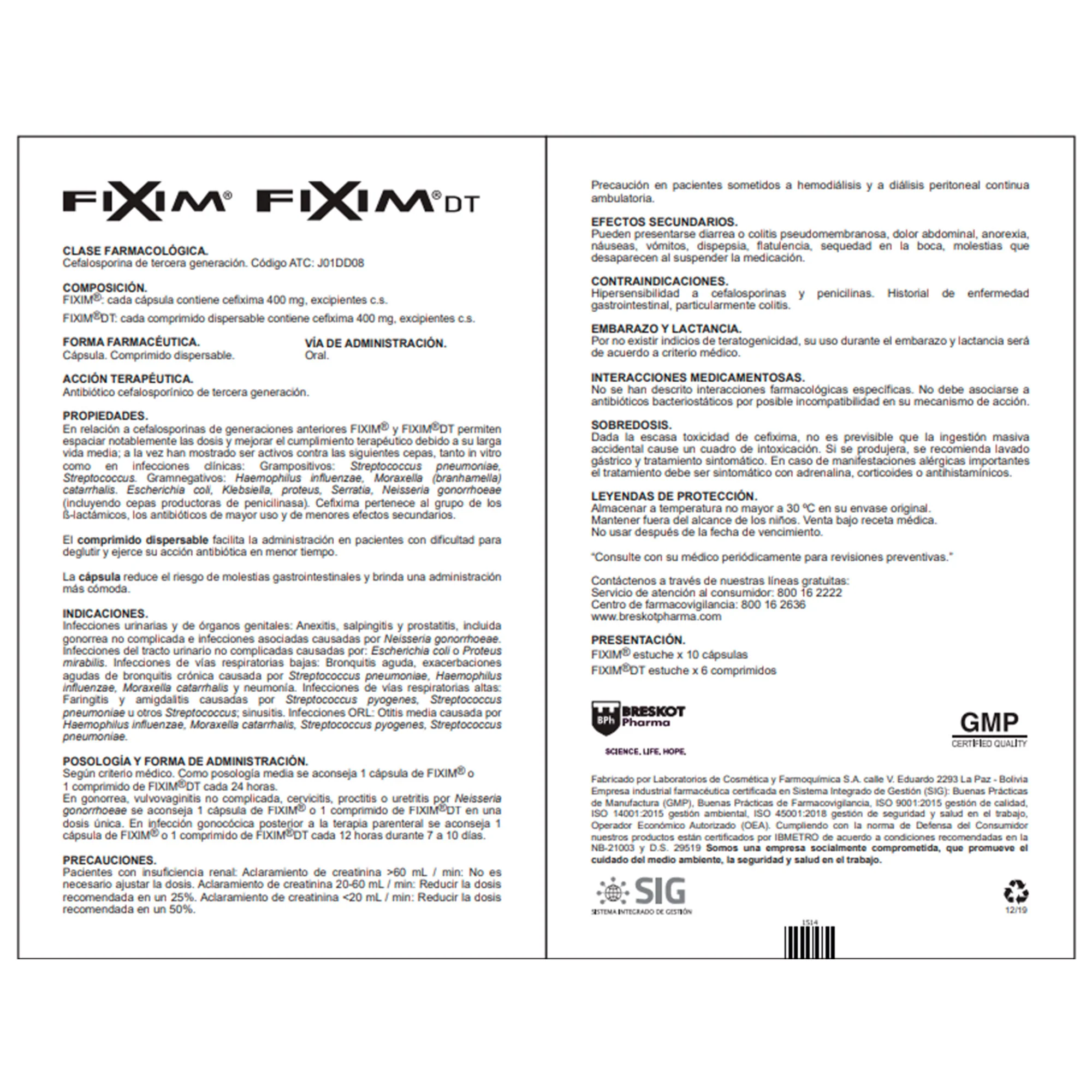 Fixim Dt Cefixima 400Mg X Comprimido Dispersable - Image 2