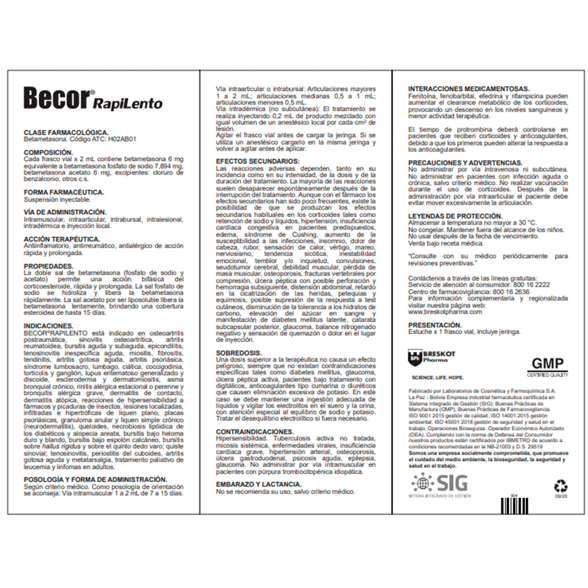 Becor Rapilento Betametasona Fosfato 6Mg Y Betametasona Acetato 6Mg Y 2Ml X Ampolla+Jeringa - Image 2