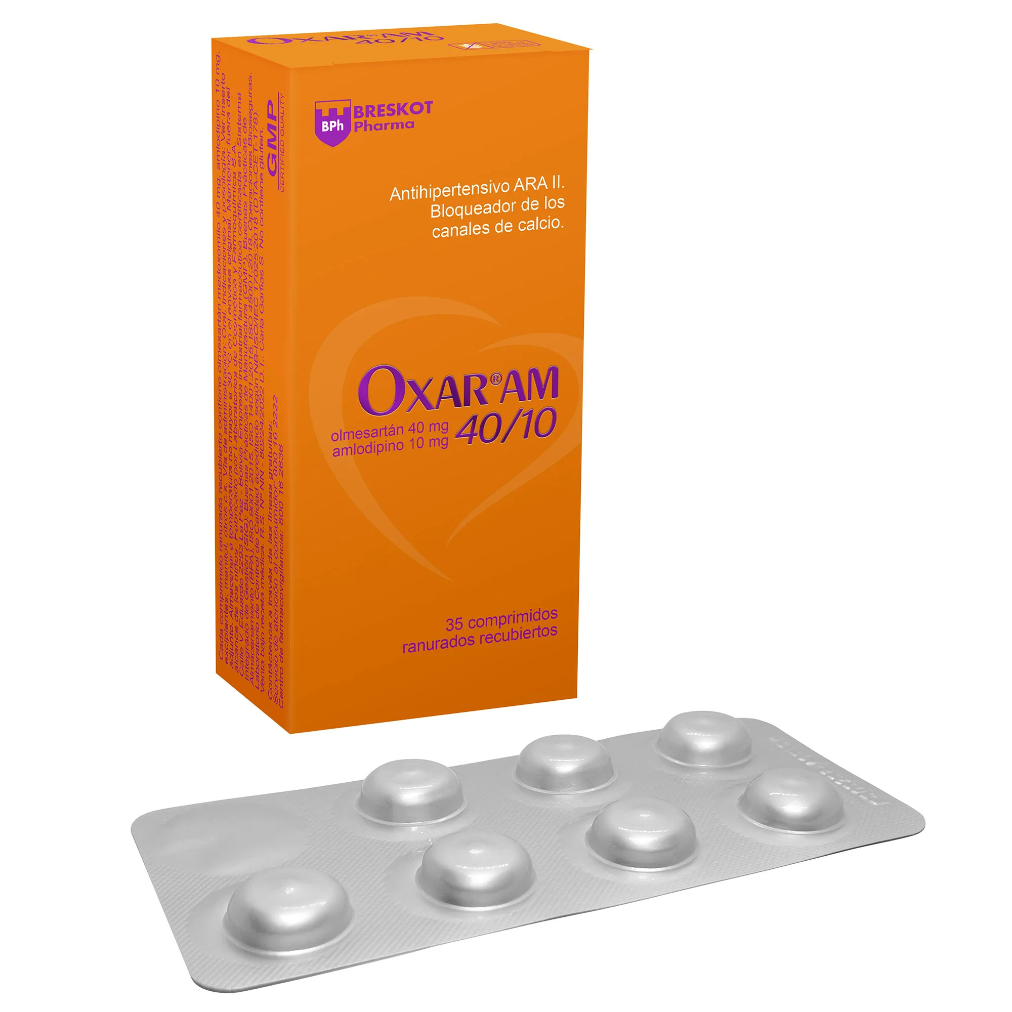 Oxar Am Olmesartán/Amlodipino 40 / 10 Mg X Comprimido