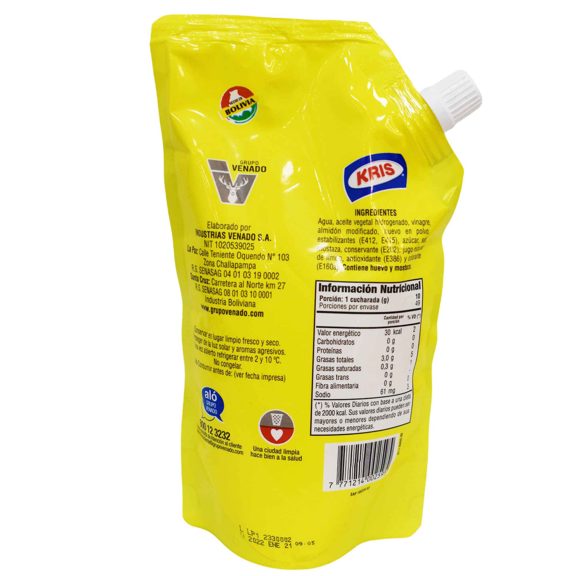 Mayonesa Kris Original Light Sachet X 500G - Image 2