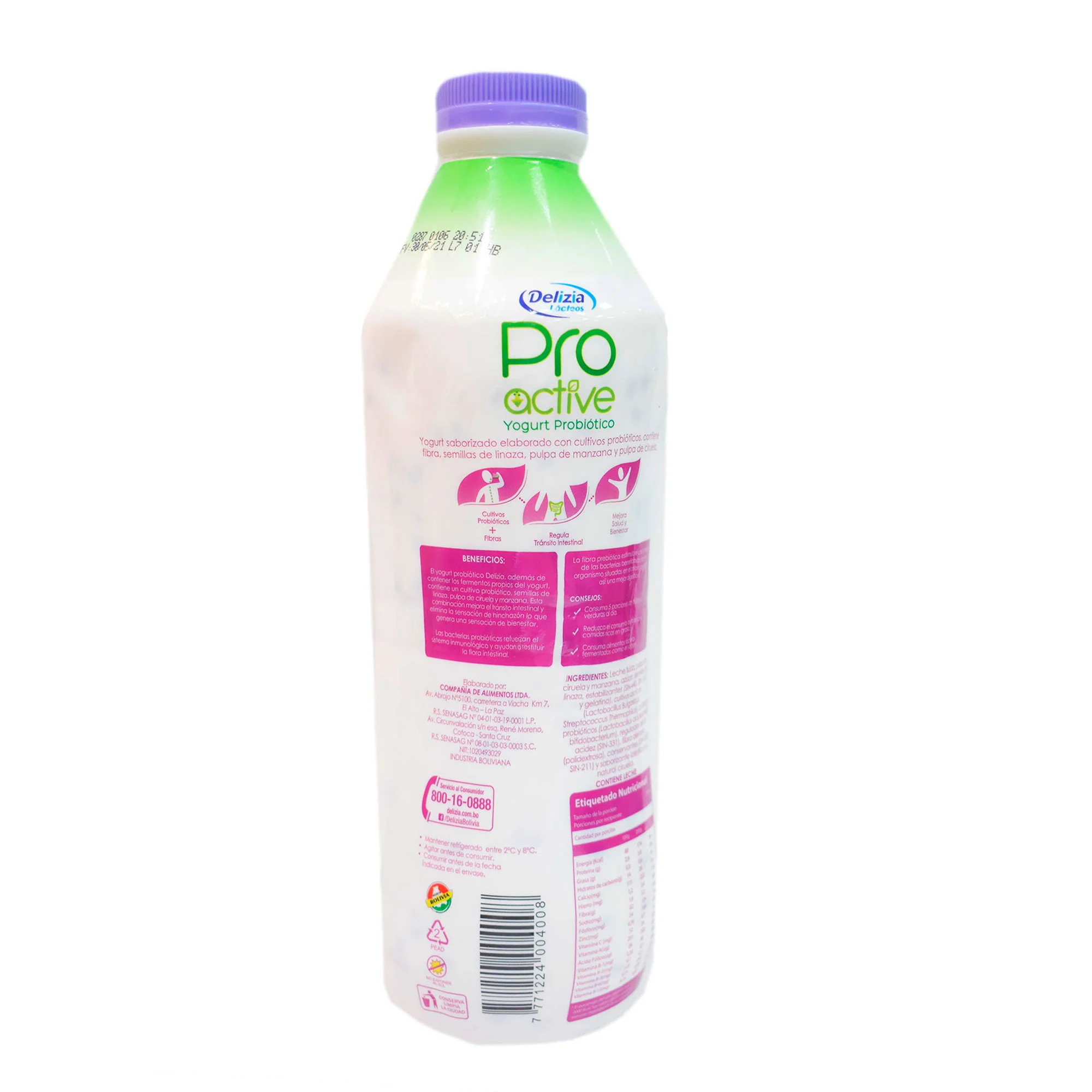 Delizia Yogurt Probiotico Ciruela Manzana X 1 L - Image 2