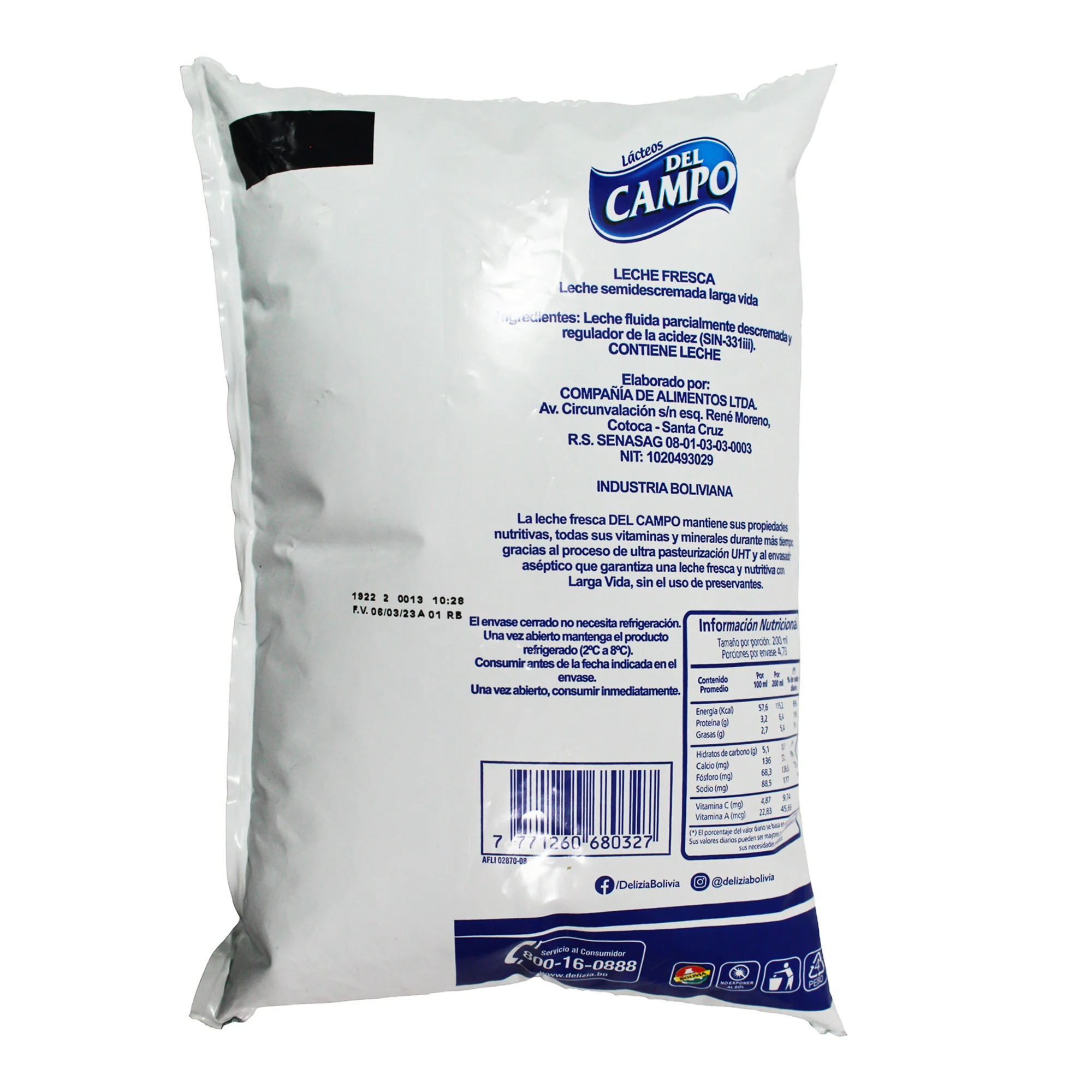 Del Campo Leche Fresca Larga Vida X 946Ml - Image 2