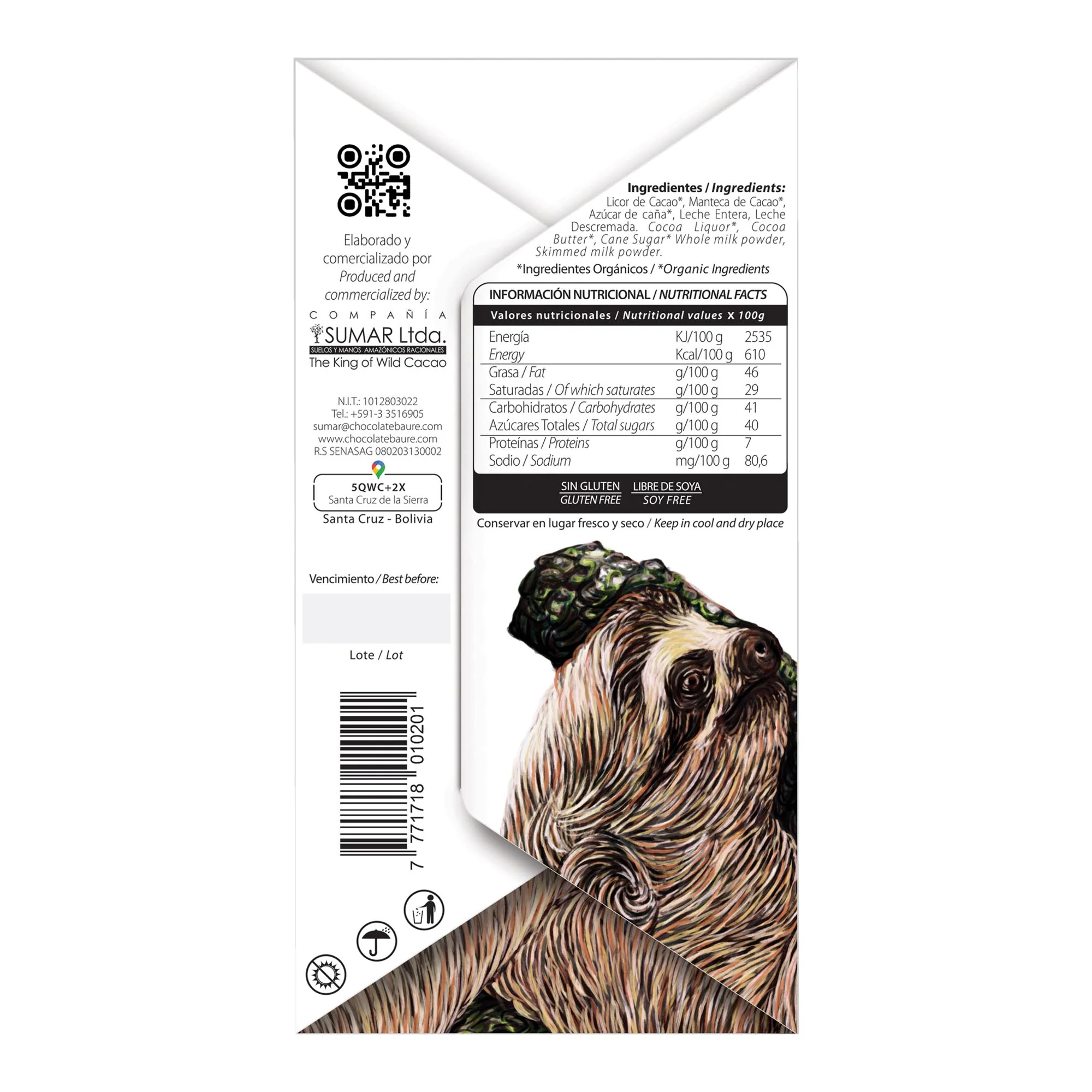 Chocolate Baure Wild Beni Milk 50% Cacao X 70G - Image 2