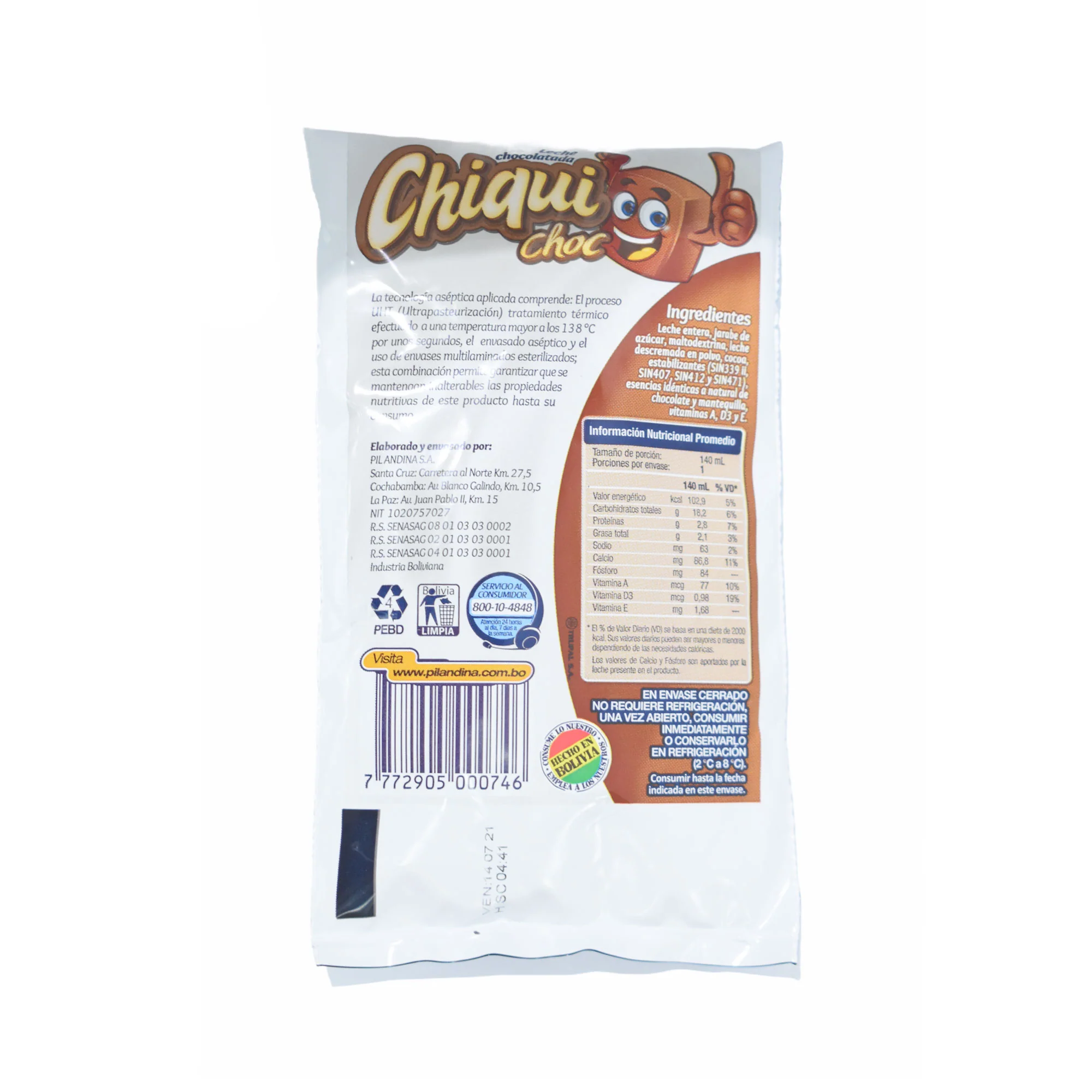 Chiqui Choc Leche Saborizada X 140Ml - Image 2