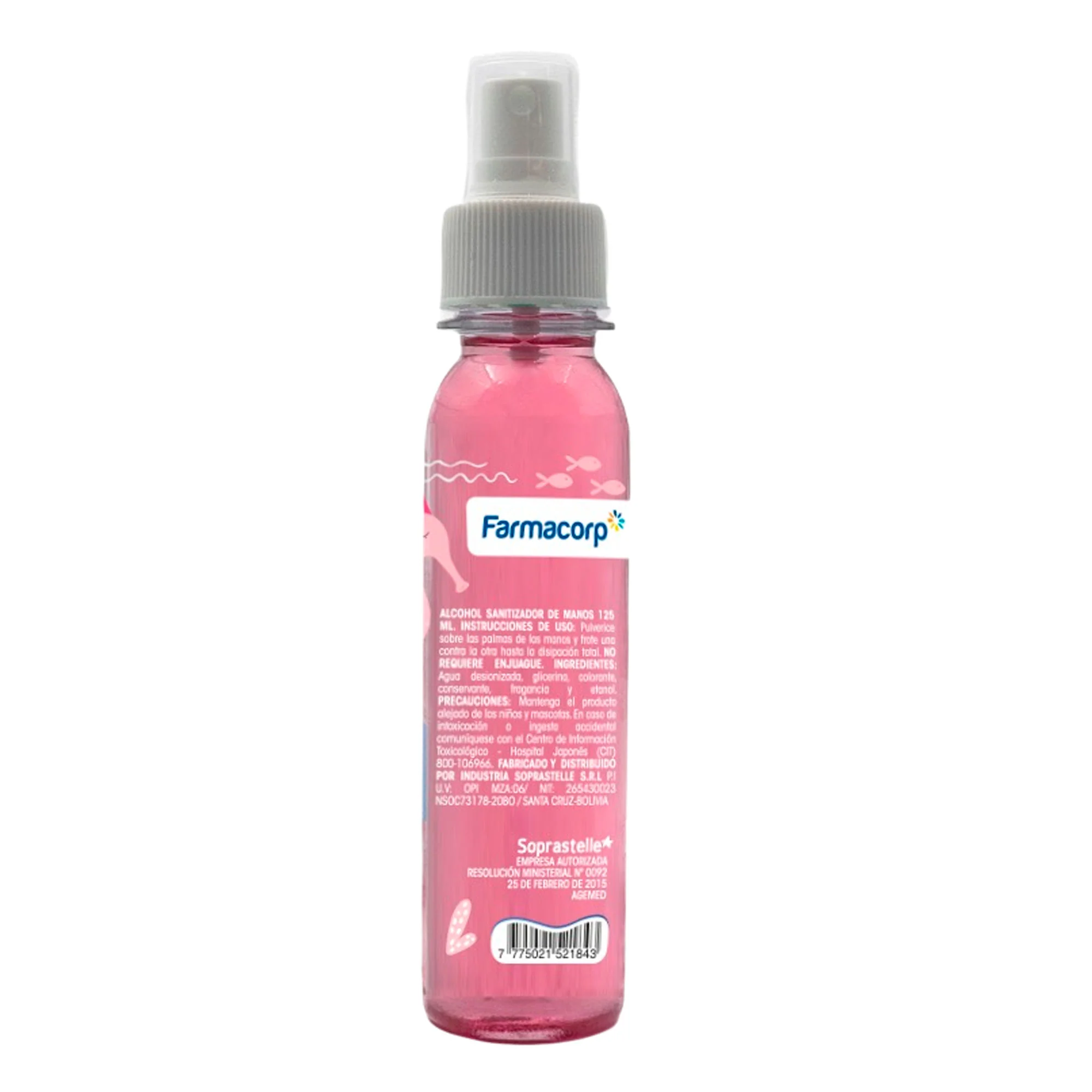 Alcohol Sanitizador Niñas Para Manos Con Glicerina Farmacorp X 125Ml - Image 2